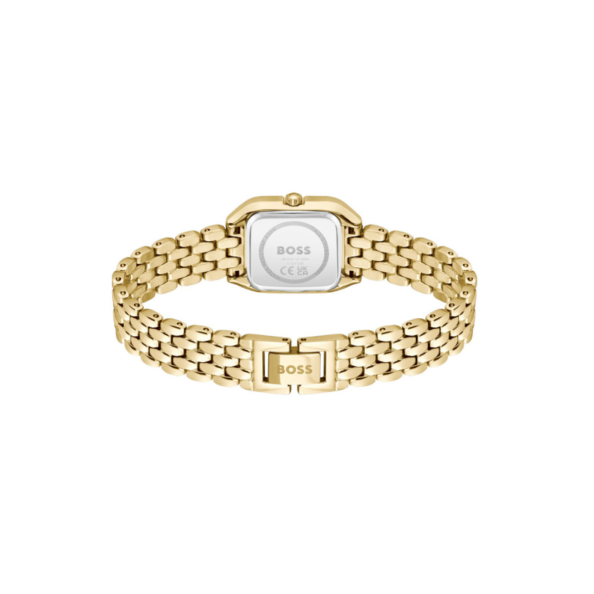 BOSS Mae HB1502823 Gold plated dameshorloge met zilverkleurige wijzerplaat - Ø 22 mm