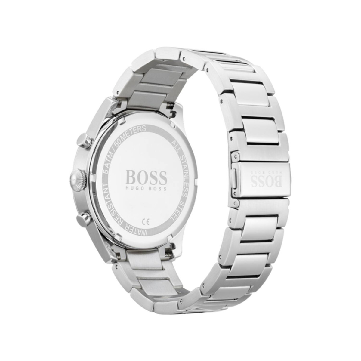 Boss Pioneer HB1513712 herenhorloge van staal - Zilverkleurig met zwarte wijzerplaat - Chronograaf - Ø 44 mm