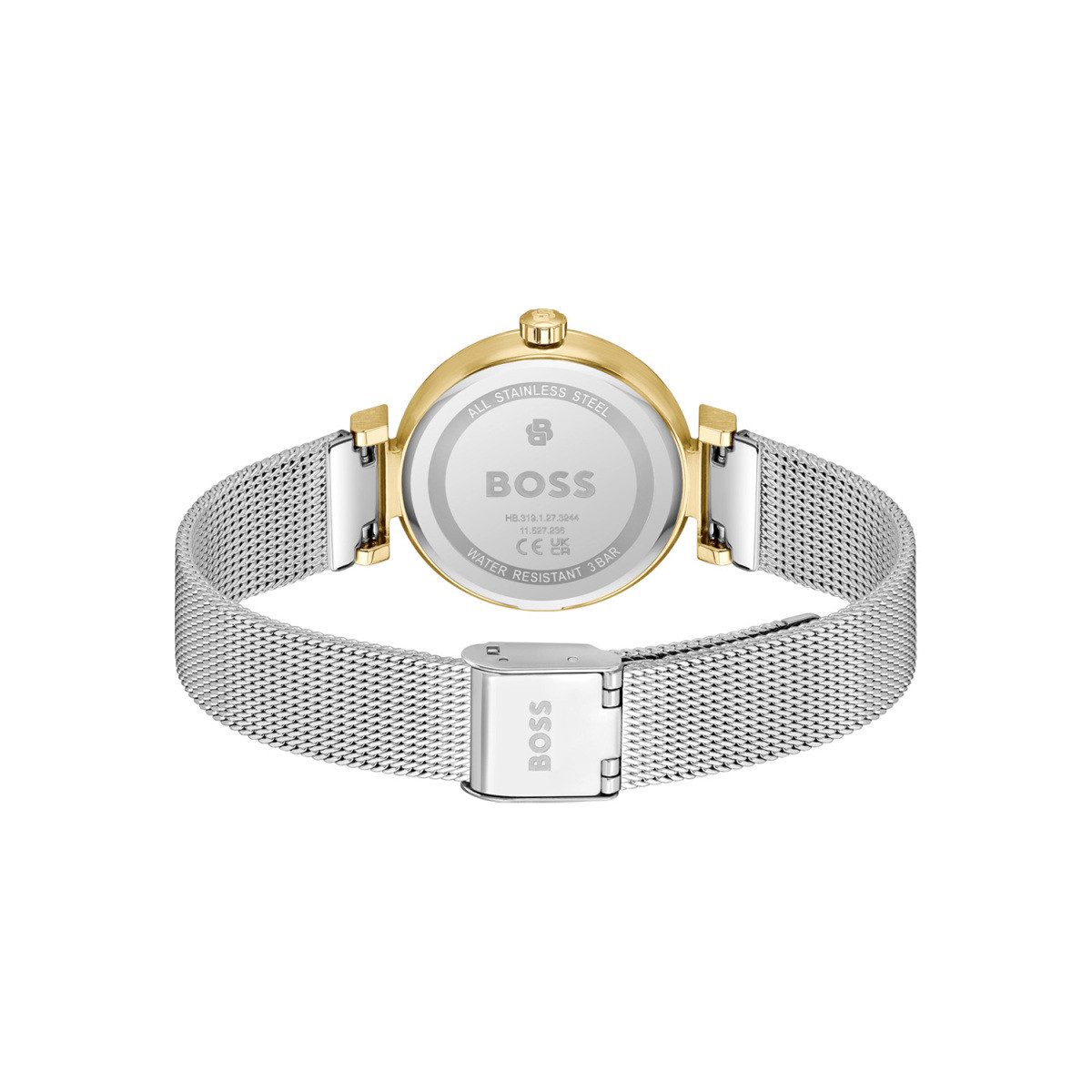 BOSS Rosehill HB1502853 dameshorloge van staal met goudkleurige kast - Ø 32 mm