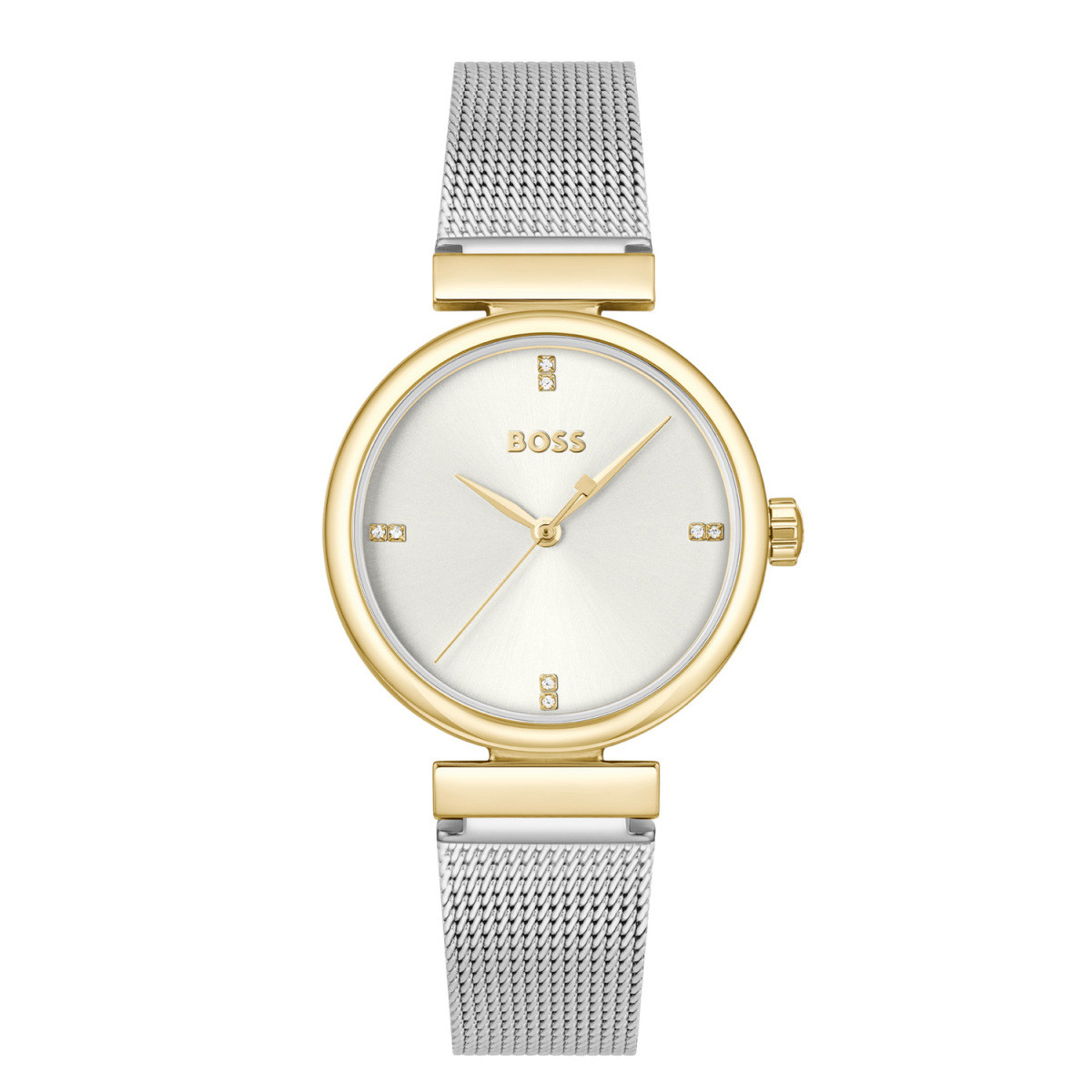 BOSS Rosehill HB1502853 dameshorloge van staal met goudkleurige kast - Ø 32 mm