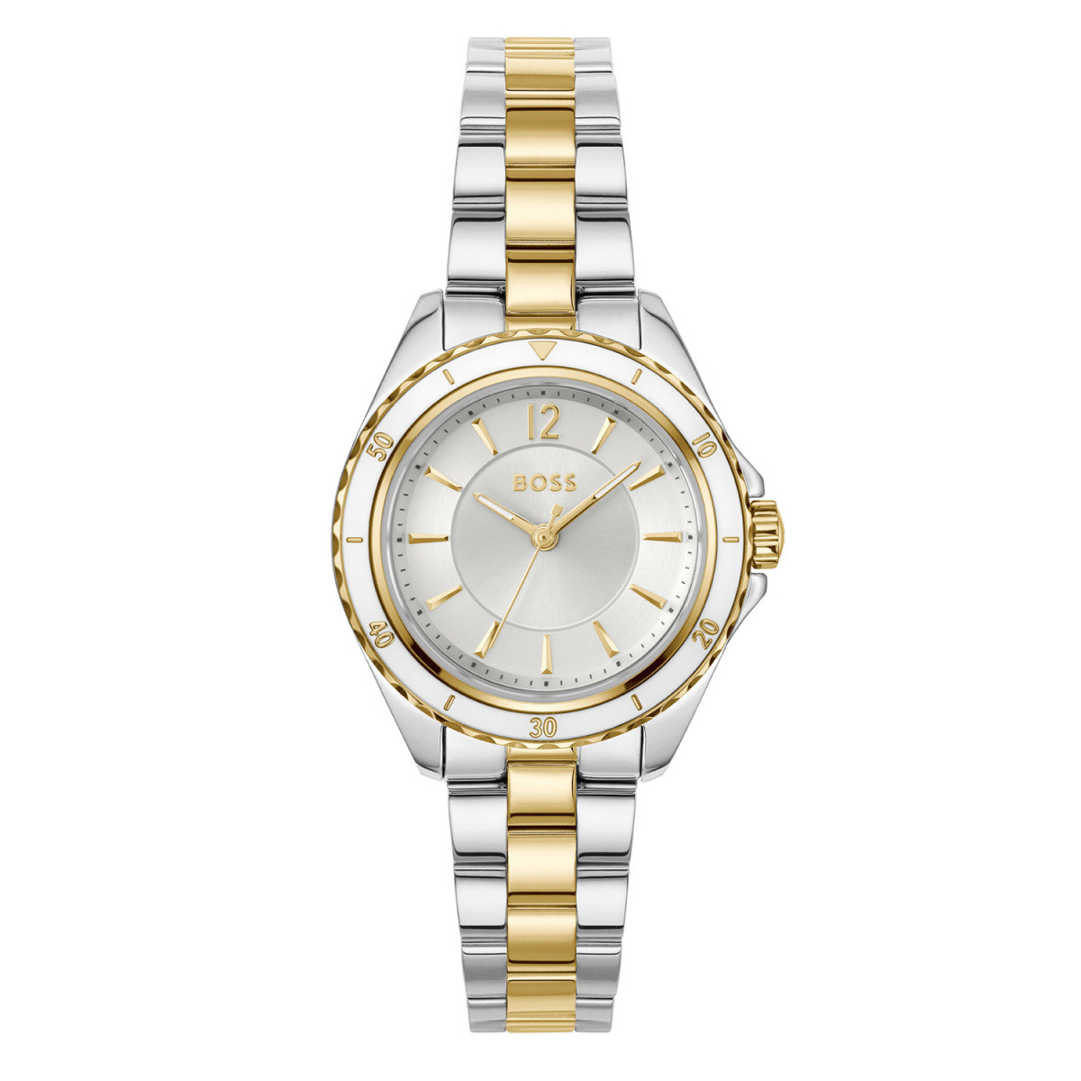 BOSS Sage Aqua HB1502848 dameshorloge staal zilverkleurig met zilverkleurige wijzerplaat - Ø 30 mm