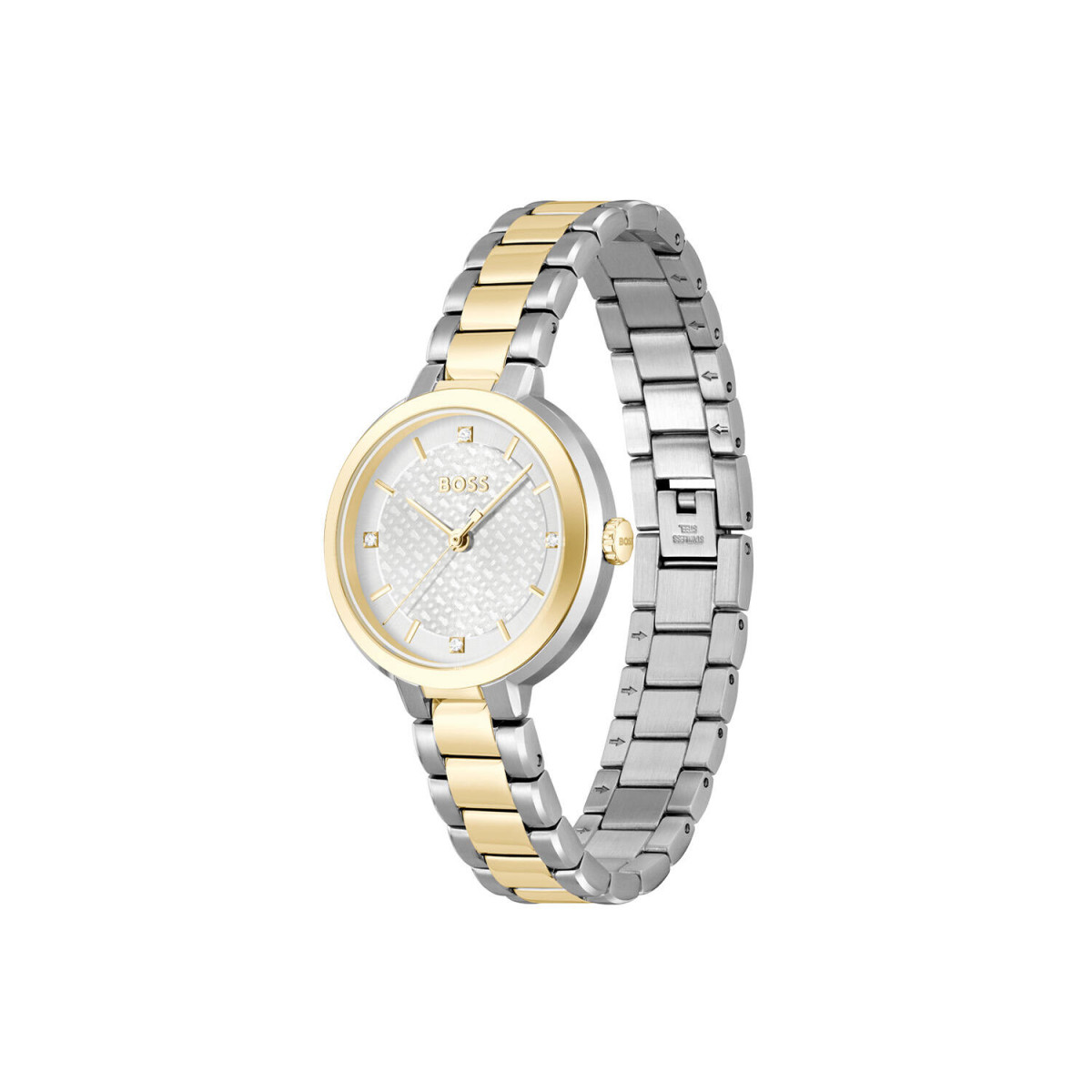 Boss Sena HB1502761 dameshorloge - Bicolor van staal met zilverwitte wijzerplaat - Ø 34 mm