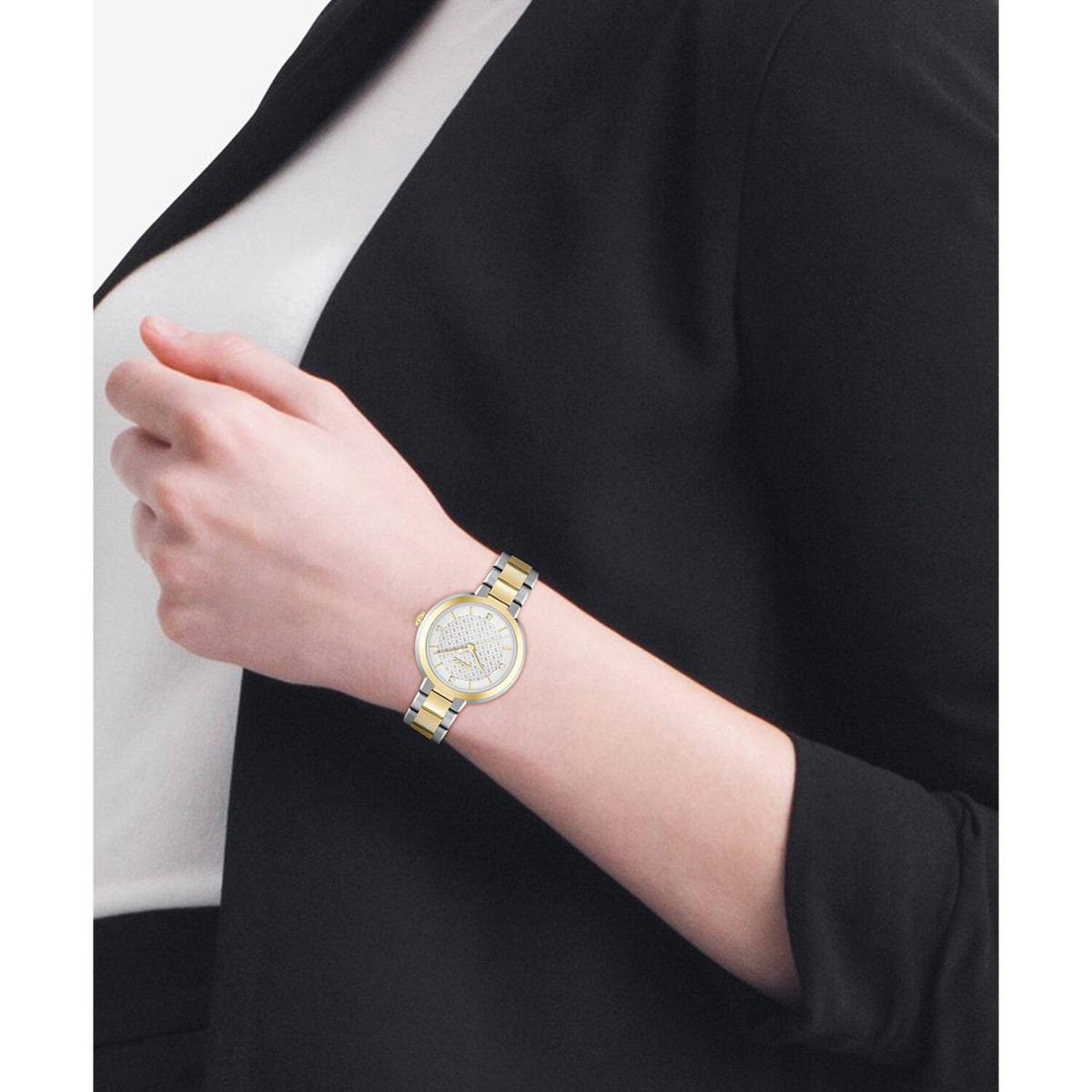 Boss Sena HB1502761 dameshorloge - Bicolor van staal met zilverwitte wijzerplaat - Ø 34 mm