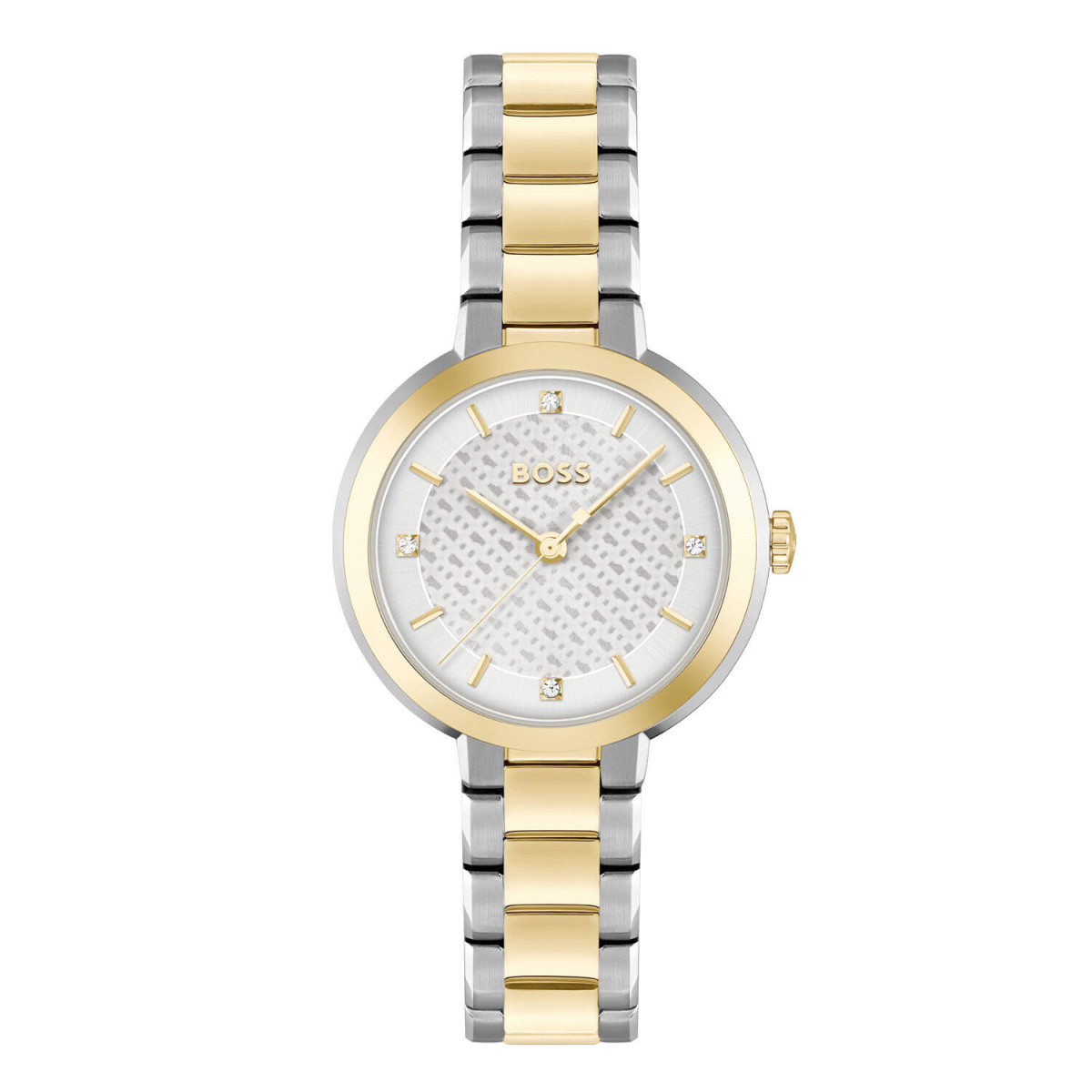 Boss Sena HB1502761 dameshorloge - Bicolor van staal met zilverwitte wijzerplaat - Ø 34 mm