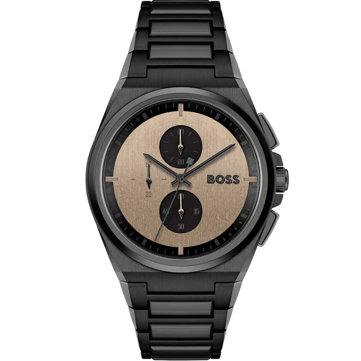 Boss Steer Chrono HB1514043 herenhorloge - Staal met bruine wijzerplaat - Chronograaf - Ø 44 mm
