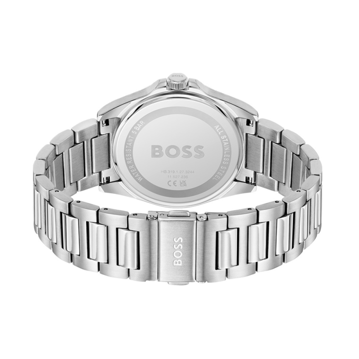 BOSS Strike HB1514170 Herenhorloge van staal met zwarte wijzerplaat - Ø 41 mm