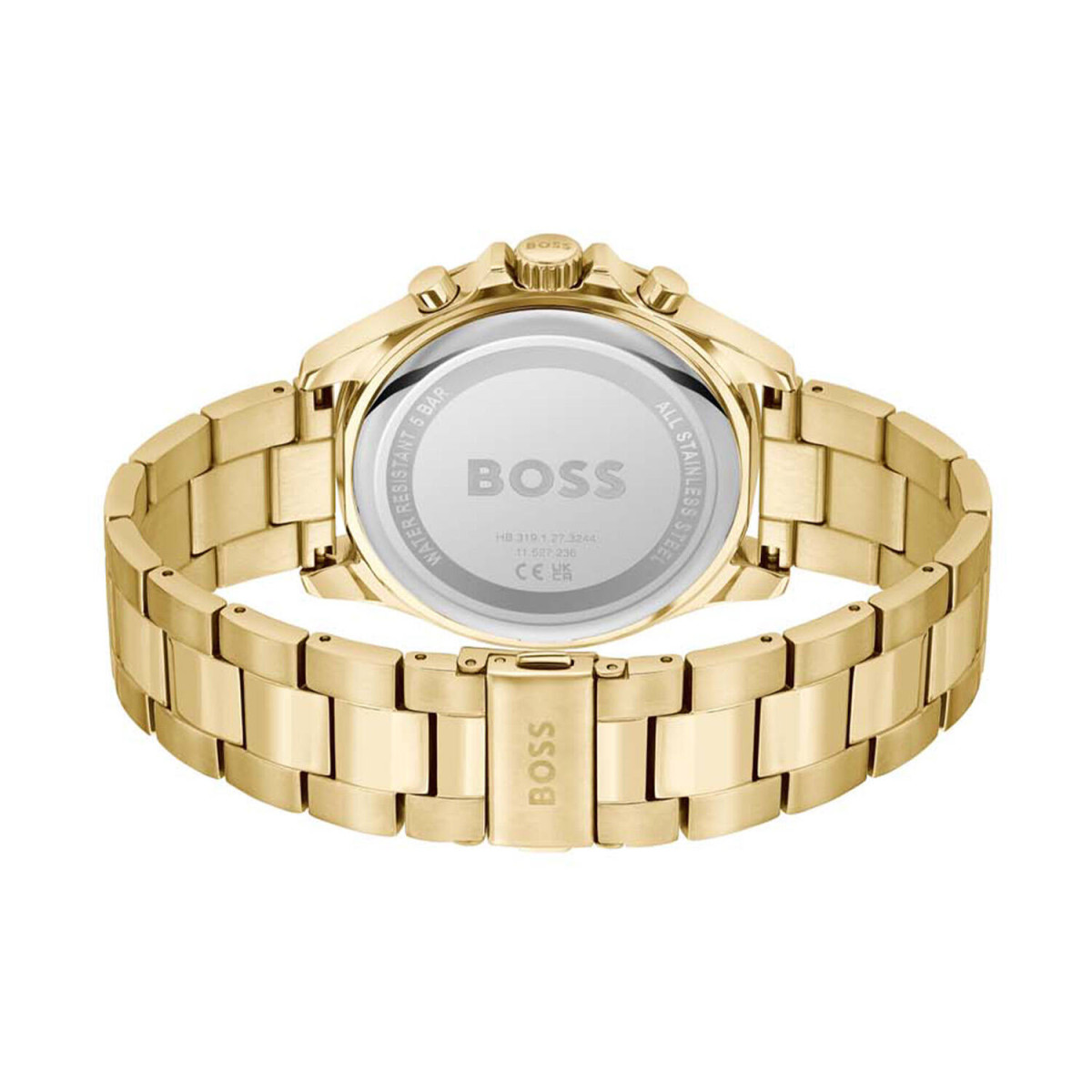 Boss Troper HB1514059 herenhorloge van staal - Goudkleurig met groene wijzerplaat - Ø 44 mm