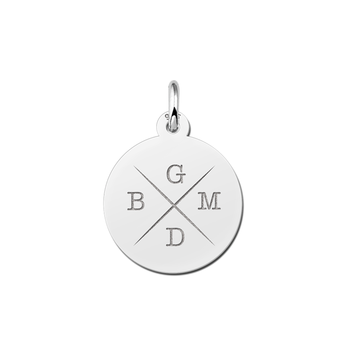 Zilveren hanger met vier initialen Names4ever