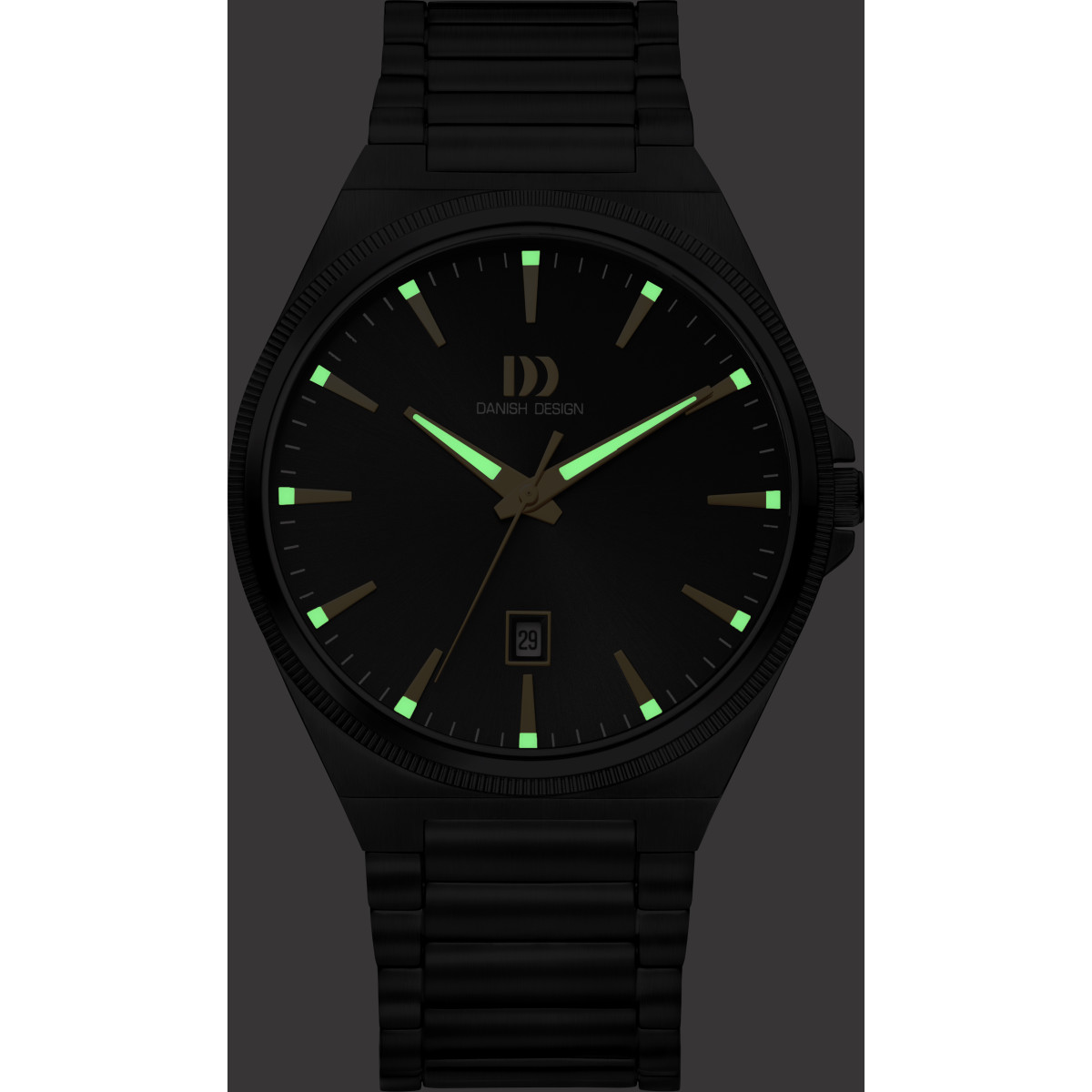 Danish Design DKx Pro Gun IQ96Q1303 Zwart herenhorloge met goudkleurige wijzers 40 mm