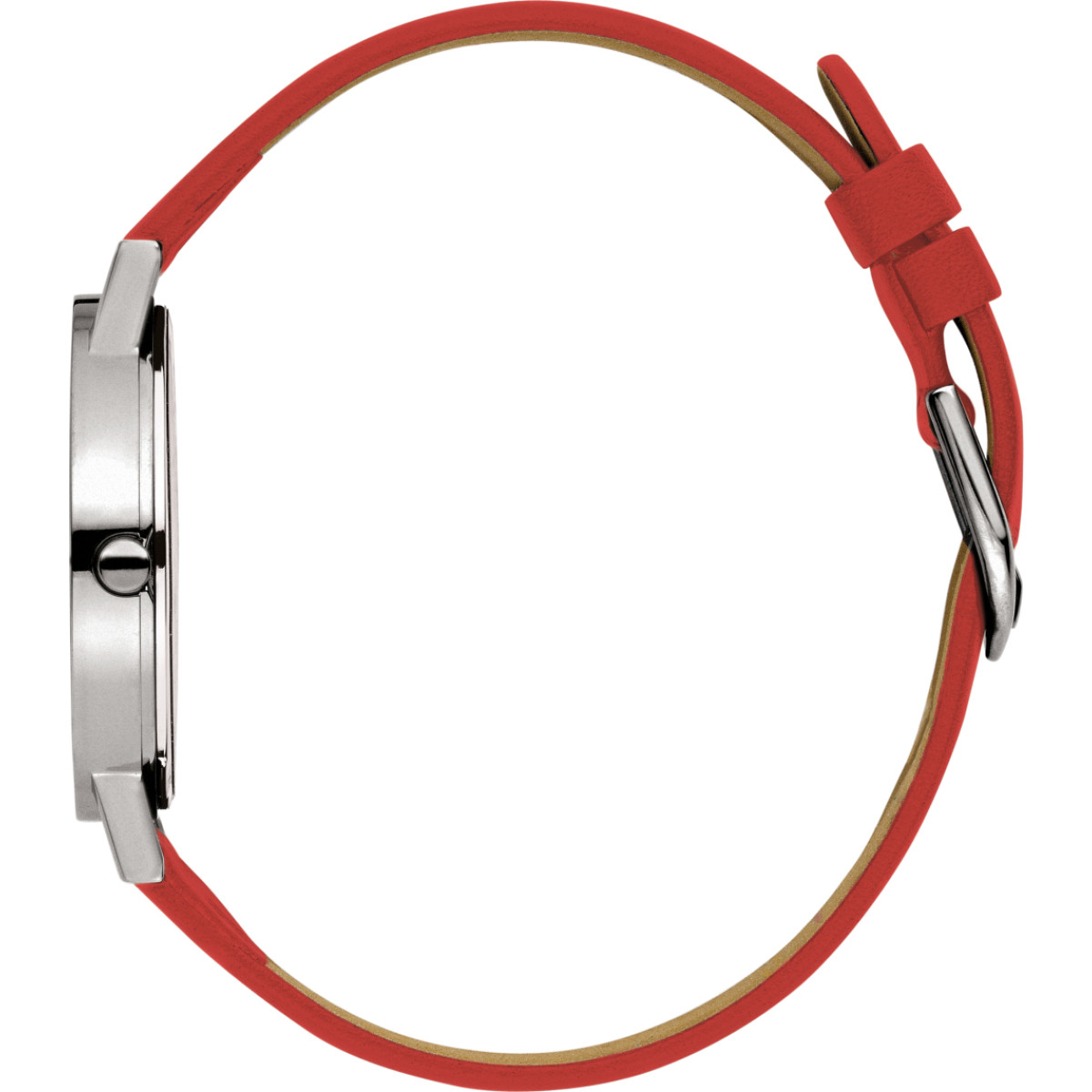 Danish Design Gløbe Rhine IQ21Q199 Herenhorloge van titanium met roodlederen band - Ø 35 mm