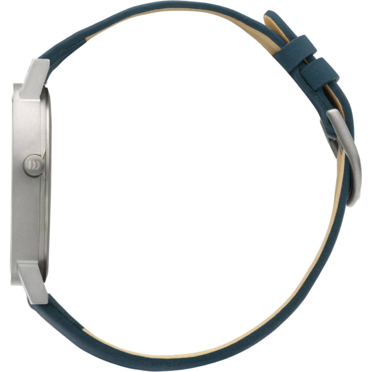 Danish Design Gløbe Rhine IQ30Q199 herenhorloge met blauwlederen band en witte plaat 35 mm