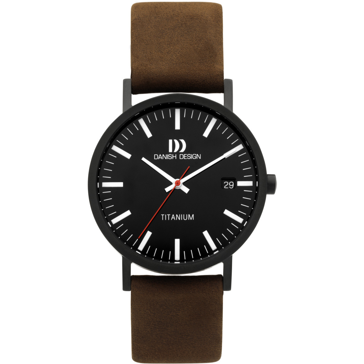 Danish Design Gløbe Rhine IQ34Q1273 - Herenhorloge van titanium met leren band