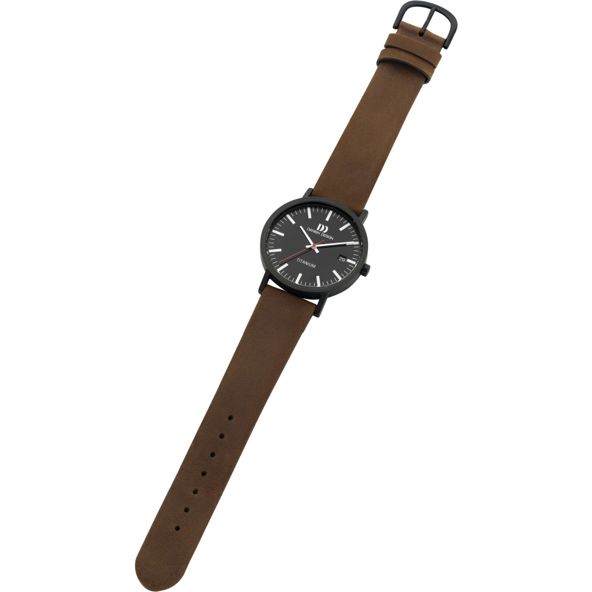 Danish Design Gløbe Rhine IQ34Q199 - Herenhorloge van titanium met leren band