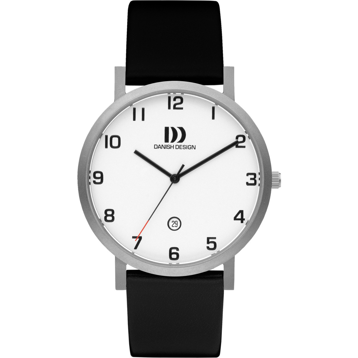 Danish Design Gløbe Rhône IQ12Q1107 - Herenhorloge van titanium met leren band