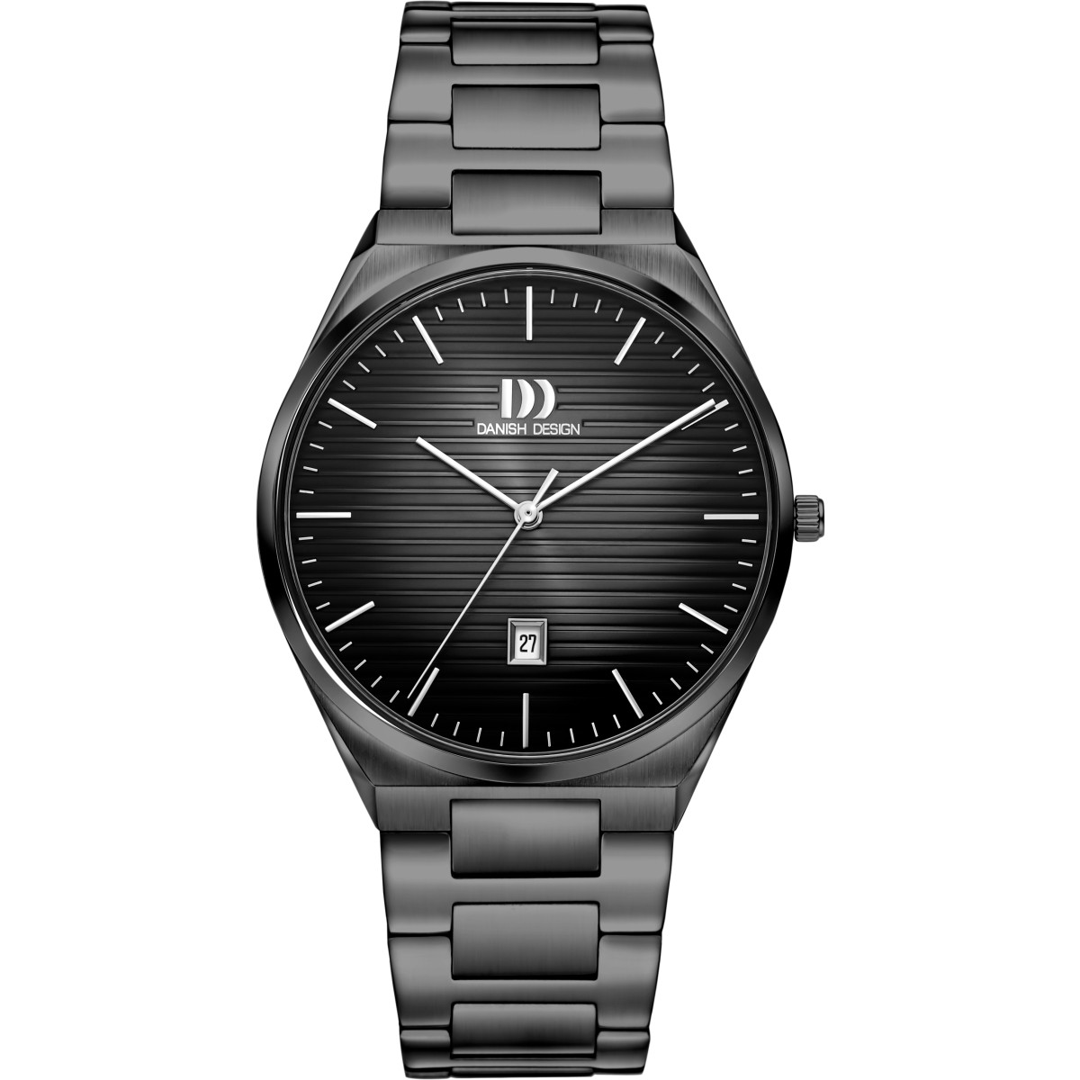 Danish Design Tidløs DKX Gun IQ96Q1302 Herenhorloge van zwart staal - Ø 40 mm