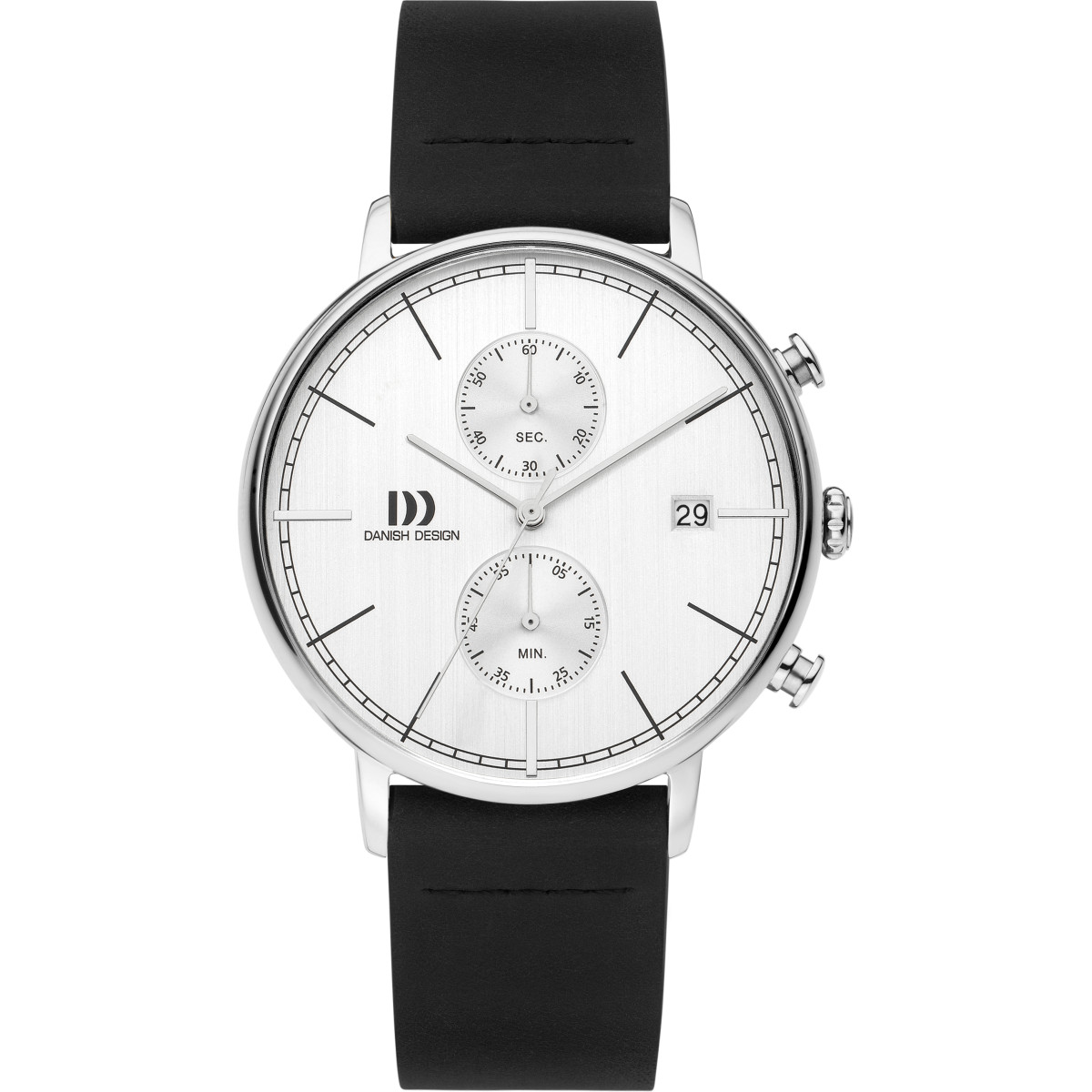 Danish Design Tidløs Koltur IQ12Q1290 - Herenhorloge zilverkleurig 42 mm met leren band