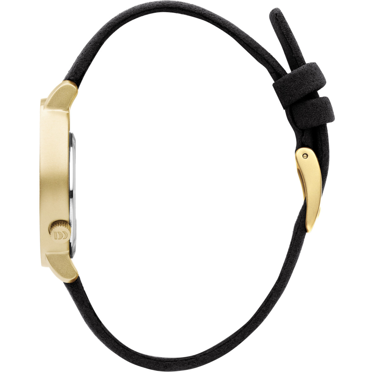 Danish Design Pico IV15Q1271 Goudkleurig en zwart dameshorloge van staal en leer