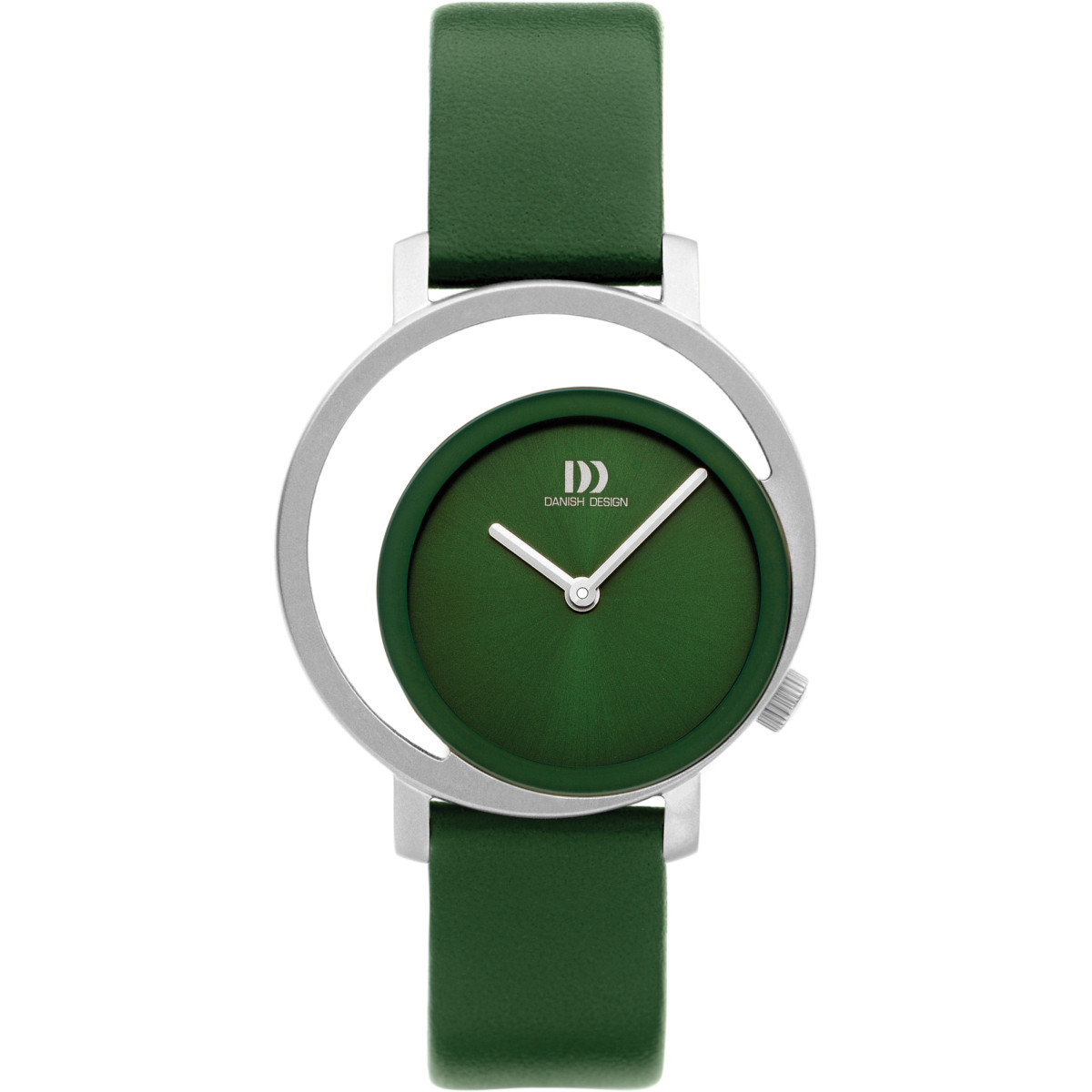 Danish Design Pico Pinea IV33Q1271 dameshorloge svan staal met groene wijzerplaat - Ø 32 mm