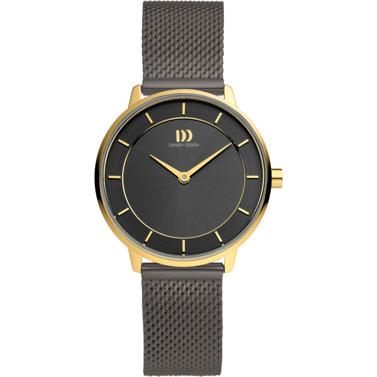 Danish Design Pure Lana IV70Q1294 dameshorloge van staal met grijze milanese band - Ø 30 mm