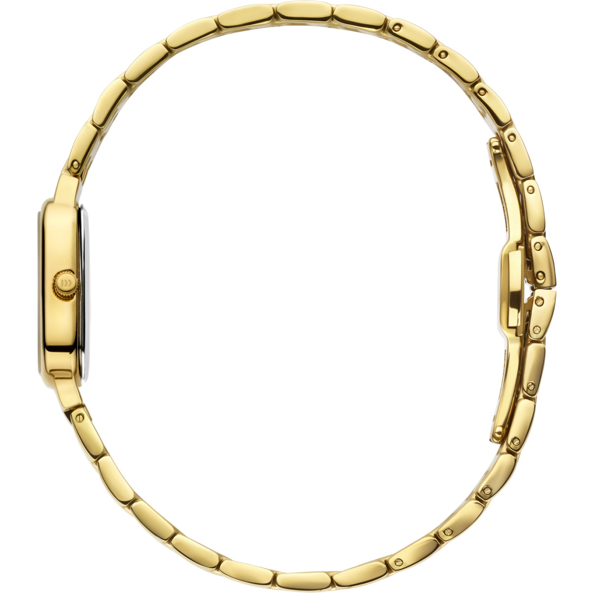 Danish Design Pure Sophie IV05Q1309 gold plated horloge voor dames met vierkante kast en schakelband