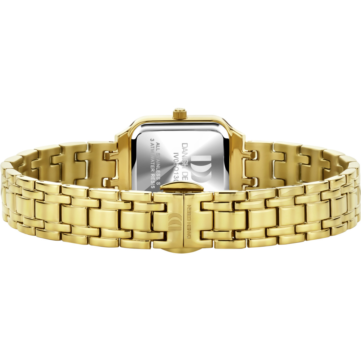 Danish Design Pure Sophie IV05Q1309 gold plated horloge voor dames met vierkante kast en schakelband