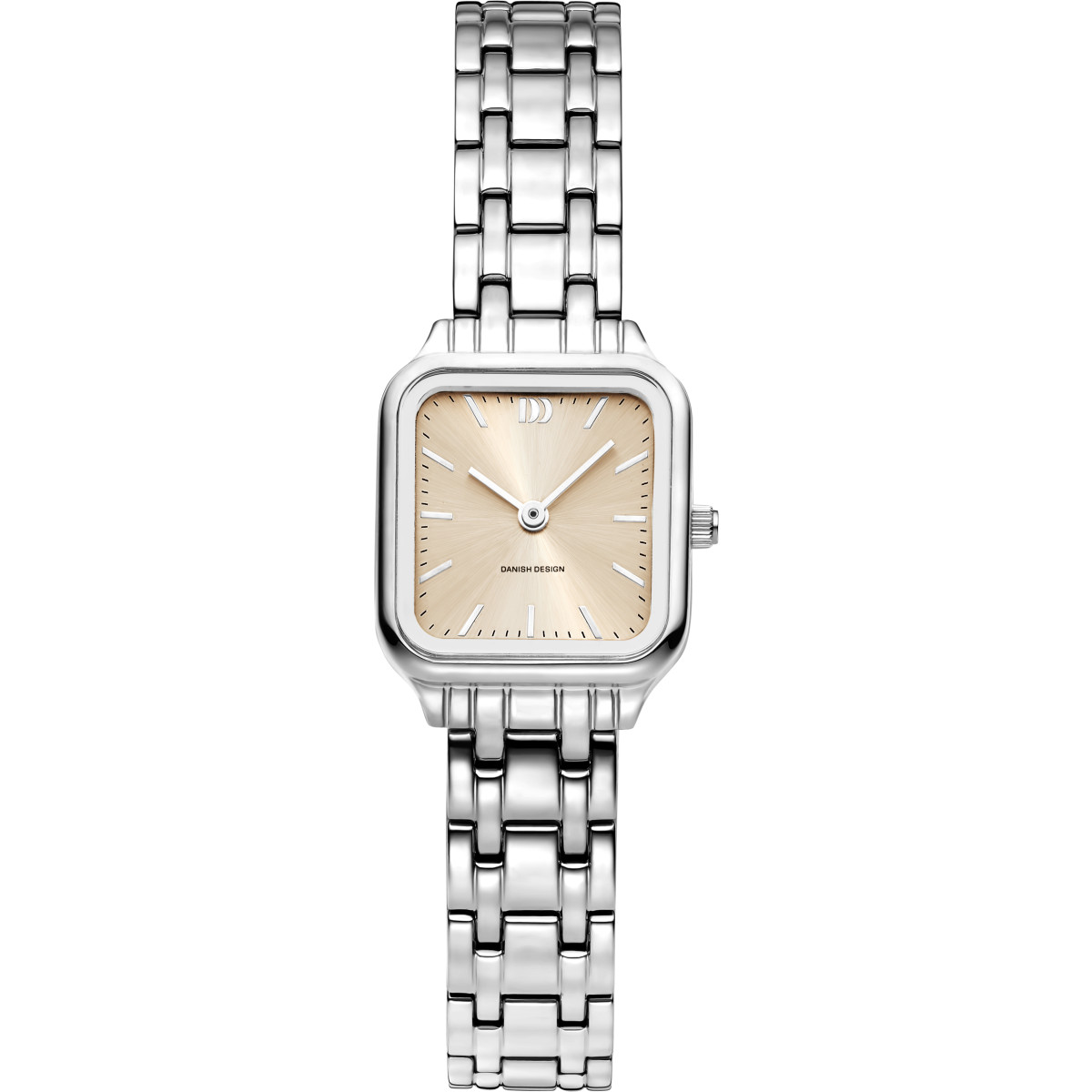 Danish Design Pure Sophie IV61Q1309 dameshorloge van staal met vierkante kast en beige wijzerplaat - Ø 30 mm
