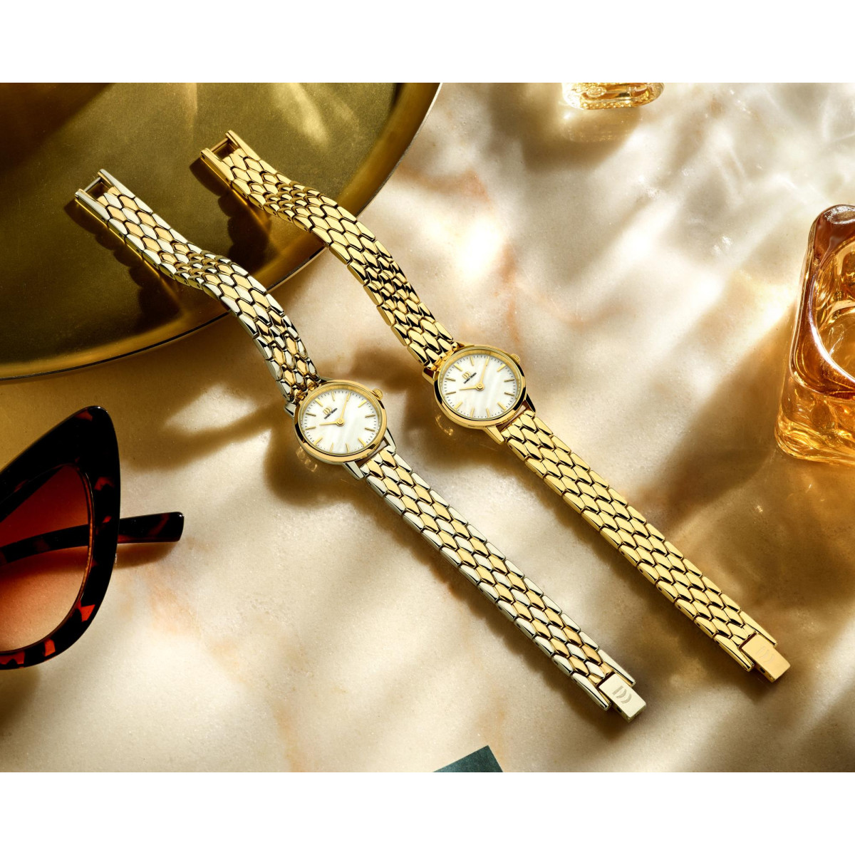 Danish Design Tidløs Akilia Mini Two-Tone IV75Q1268 Staal goudkleurig parelmoer  22 mm
