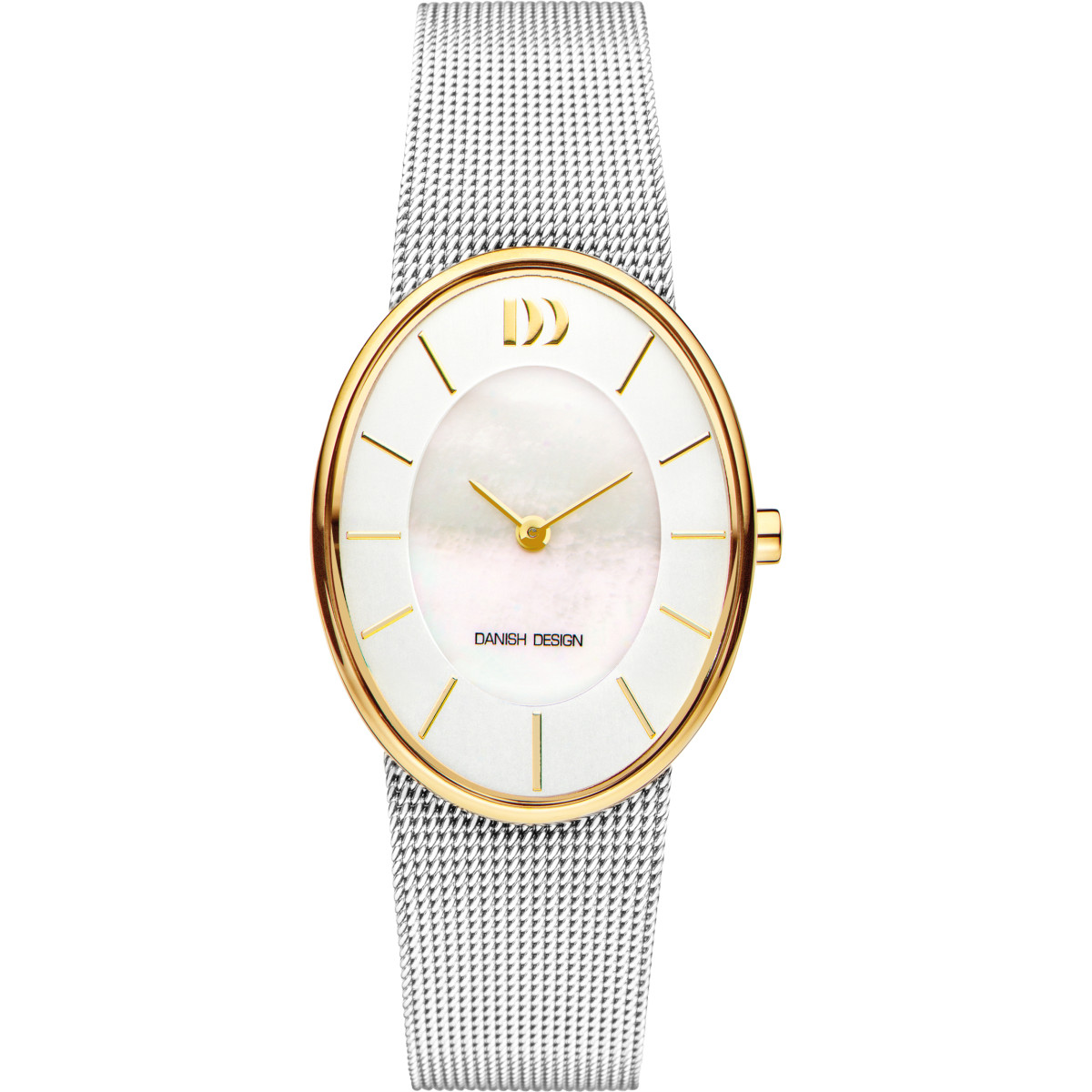 Danish Design Tidløs Rømø Oval IV65Q1168 Dameshorloge in bicolor staal en parelmoer - Ø 27 mm