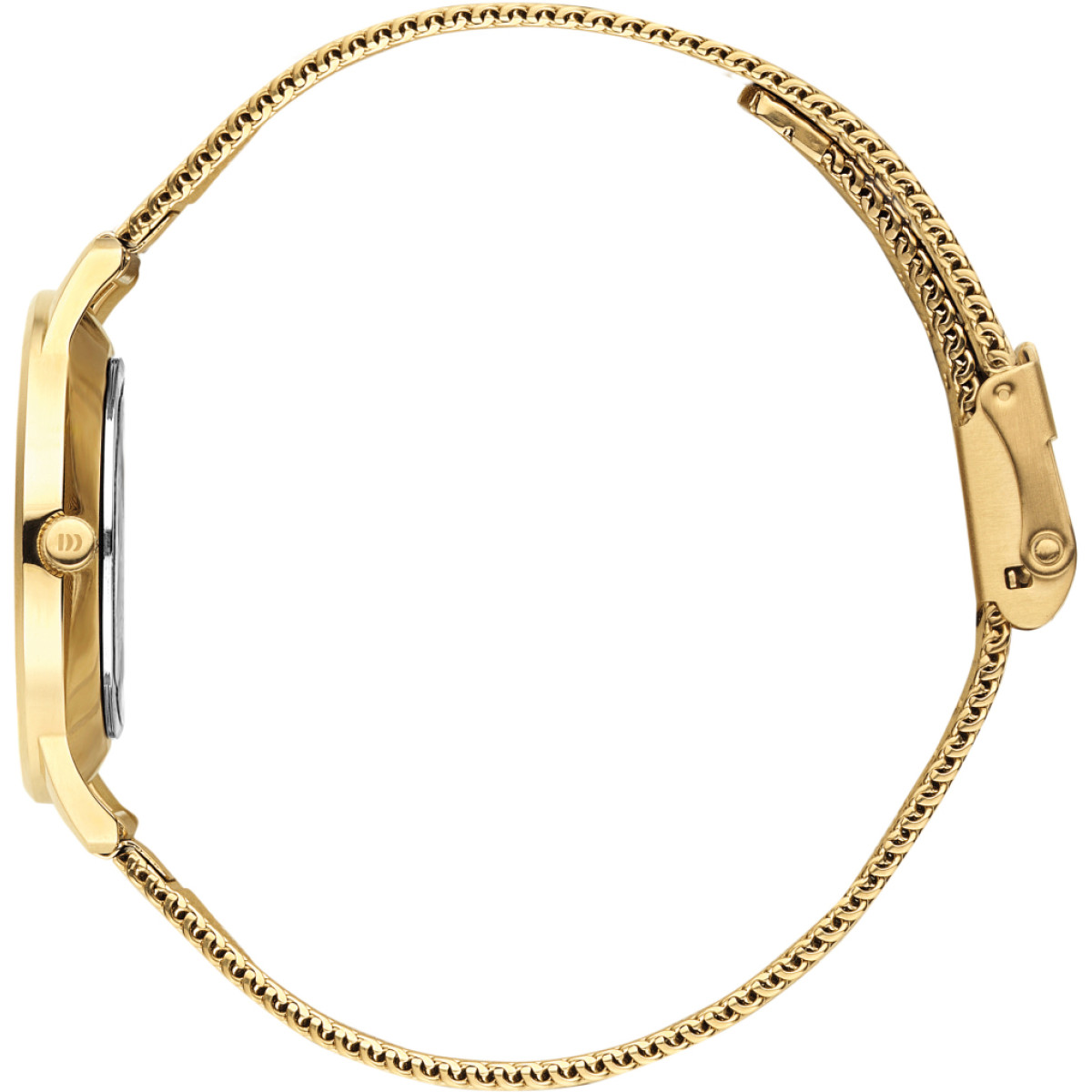 Danish Design Tidløs Vigelsø Mesh IV05Q1249 dameshorloge van goudkleurig staal - Ø 32 mm