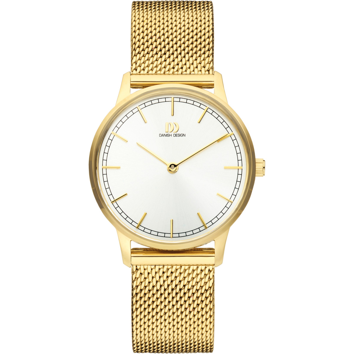 Danish Design Tidløs Vigelsø Mesh IV05Q1249 dameshorloge van goudkleurig staal - Ø 32 mm