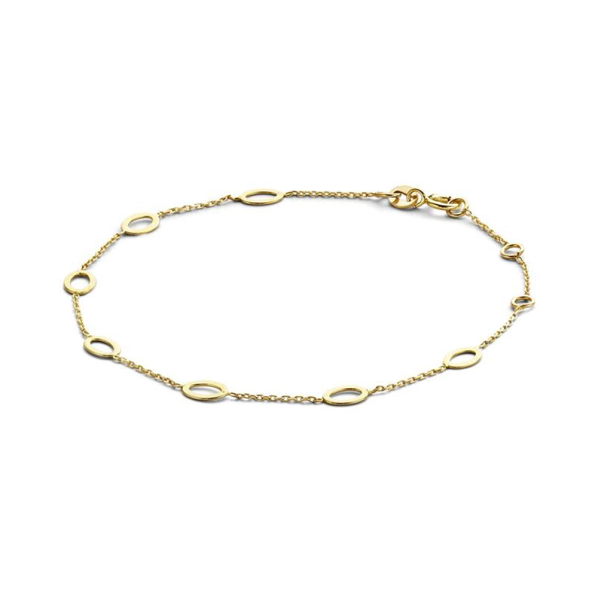 Jackie Bahia Oval Gold JKB21.083 Armband met ovale details van 14 karaat geelgoud - Lengte 17-18-19 cm