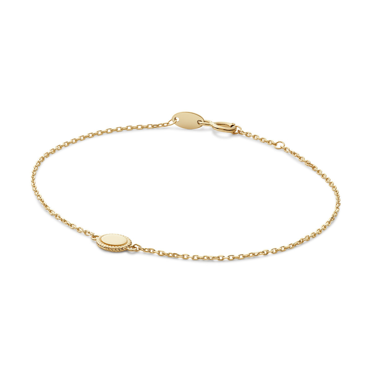 Jackie Gold Amsterdam JKB25.575 Armband van 14-karaat geelgoud met rond element van 6 mm - Lengte 16-17-18 cm