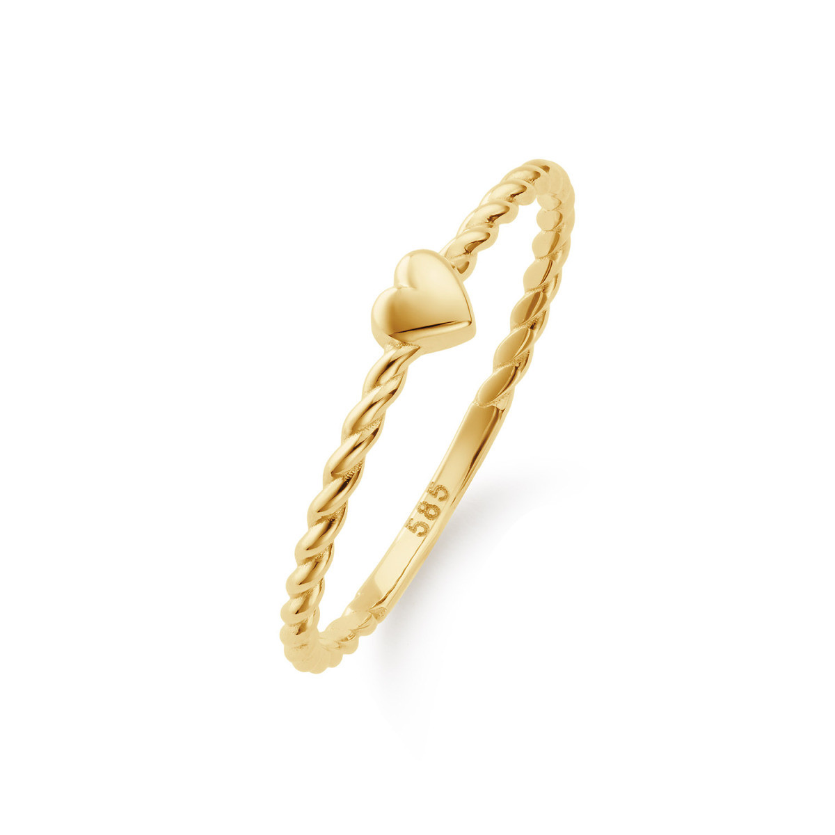 Jackie Gold Antelope JKR26.683 14k gouden ring met gedraaide band en hart 2 mm breed