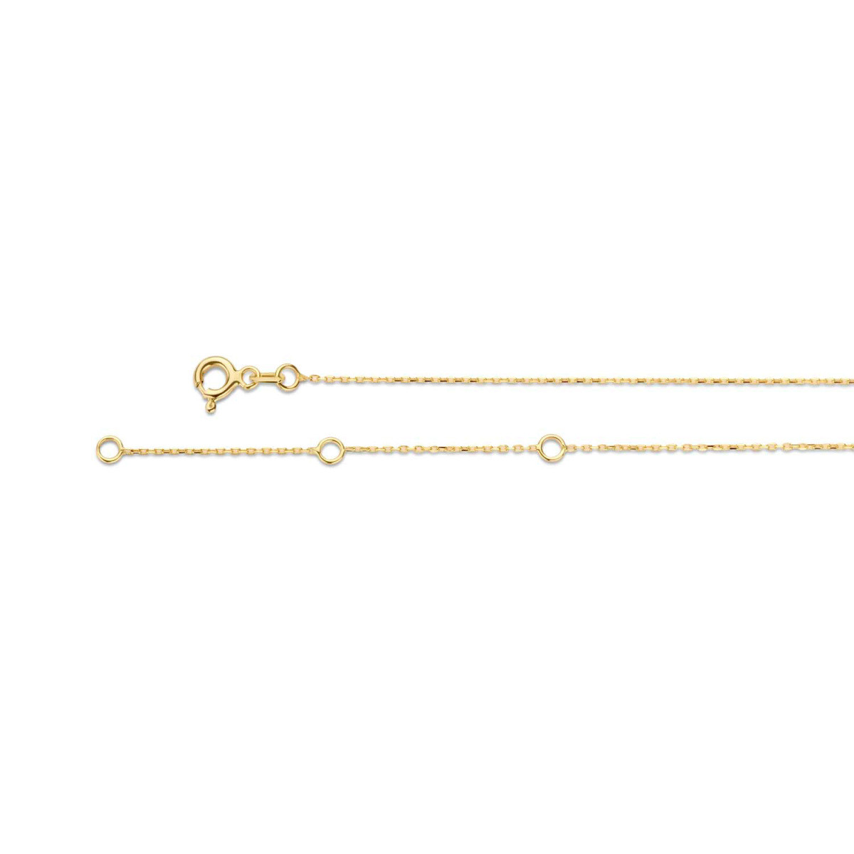 Jackie Gold Barceloneta JKB23.302 Schakelarmband in14-karaat geelgoud met ronde plaatjes - 16-17-18 cm