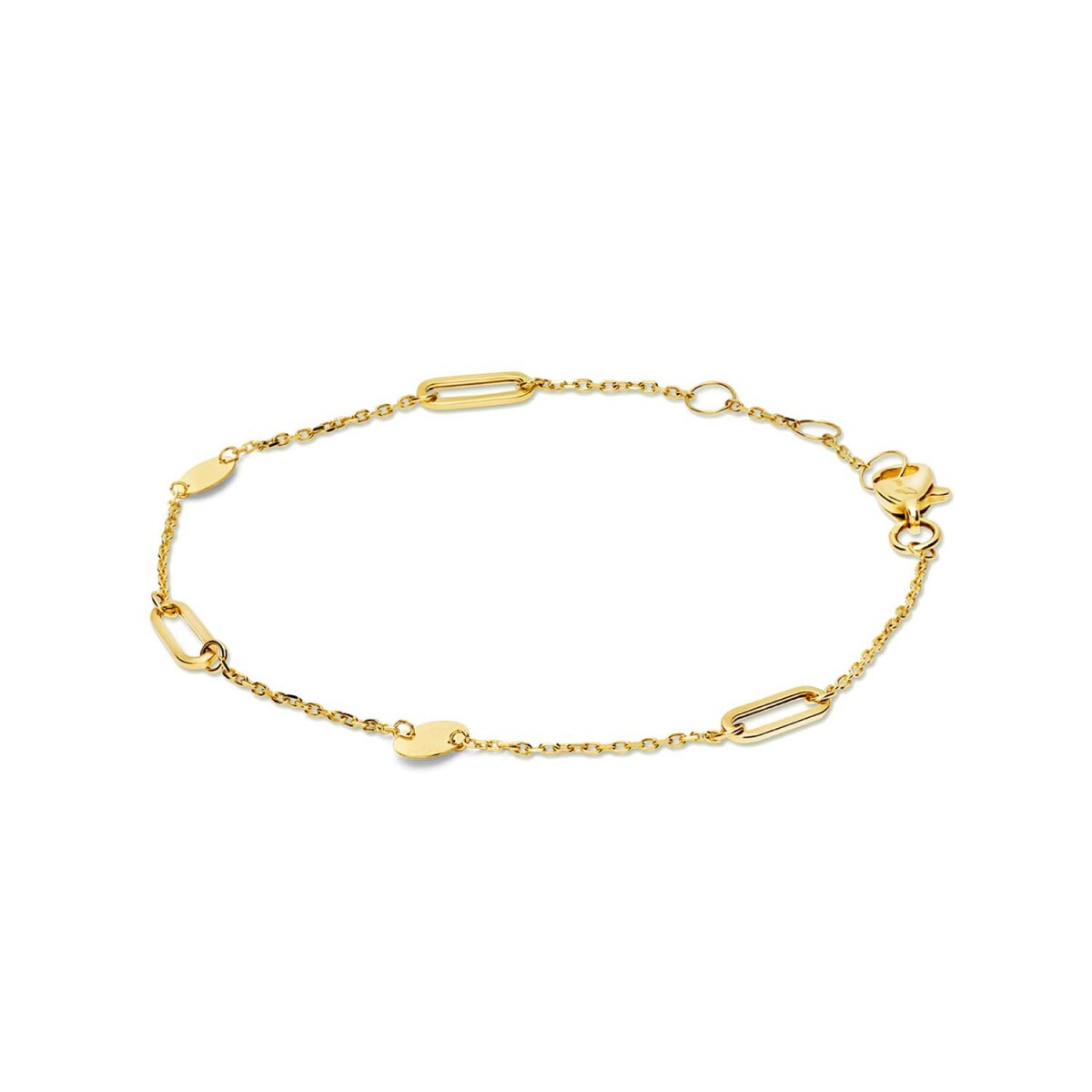 Jackie Gold Beaux Arts JKB23.254 Armband van 14-karaat geelgoud met speelse accenten - Lengte 16-17-18 cm