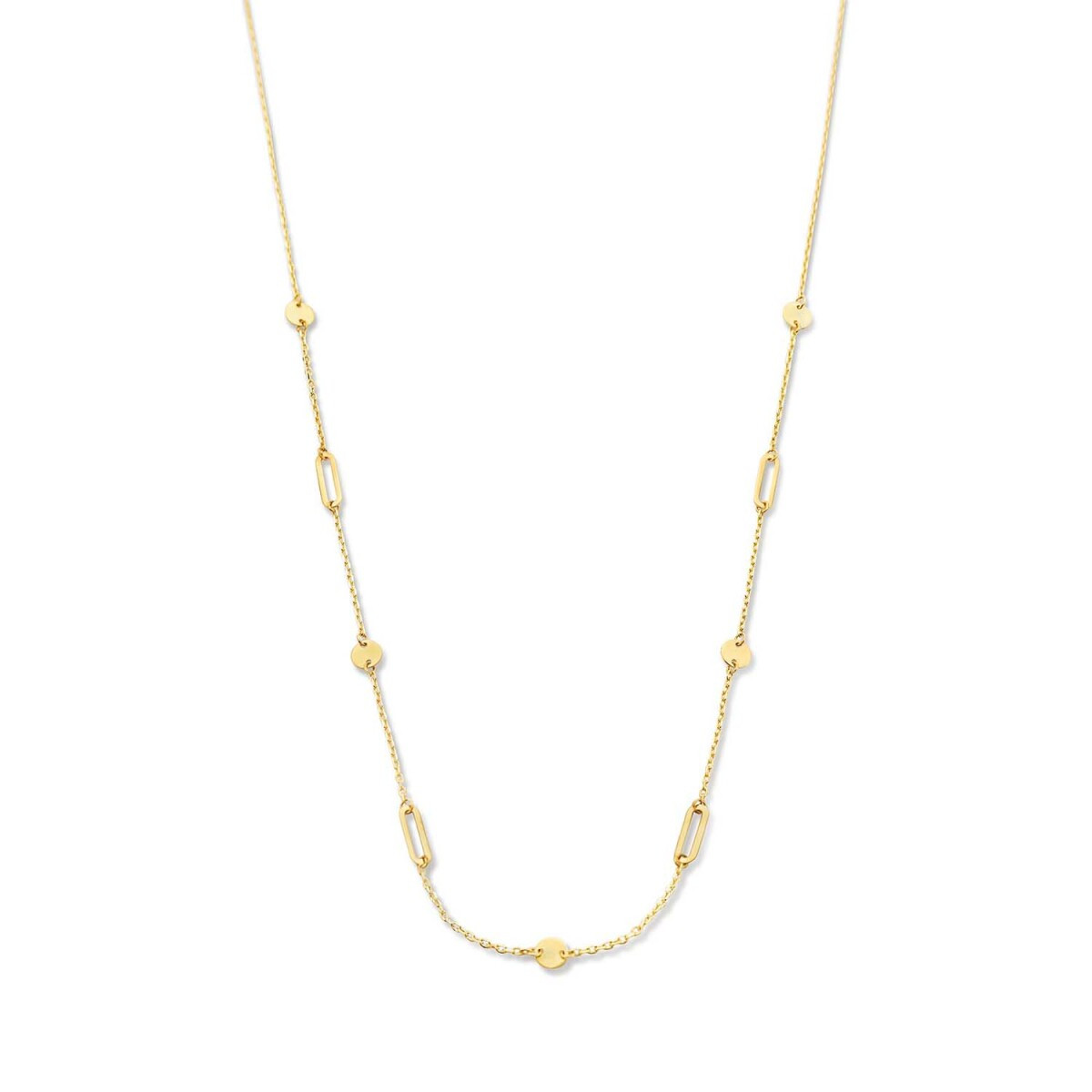 Jackie Gold Beaux Arts JKN22.254 Ketting van 14-karaat goud met paperclipschakels - Lengte 45-47.5-50 cm