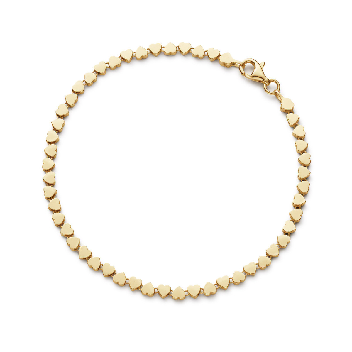 Jackie Gold Bo-Kaap JKB26.602 14-karaat gouden schakelarmband met hartjes - Lengte 18 cm