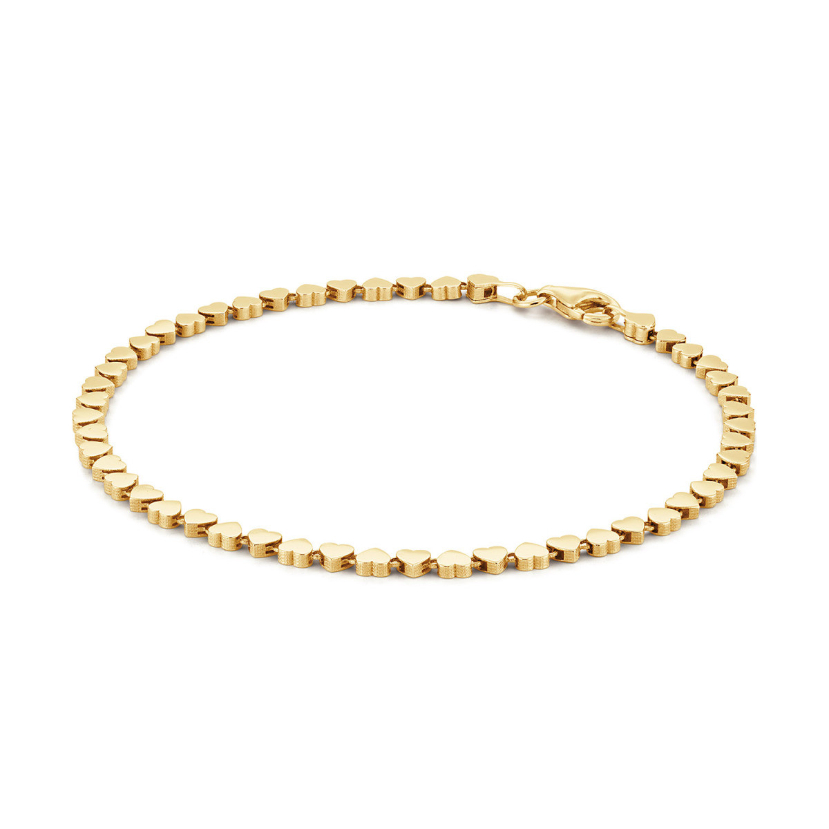 Jackie Gold Bo-Kaap JKB26.602 14-karaat gouden schakelarmband met hartjes - Lengte 18 cm