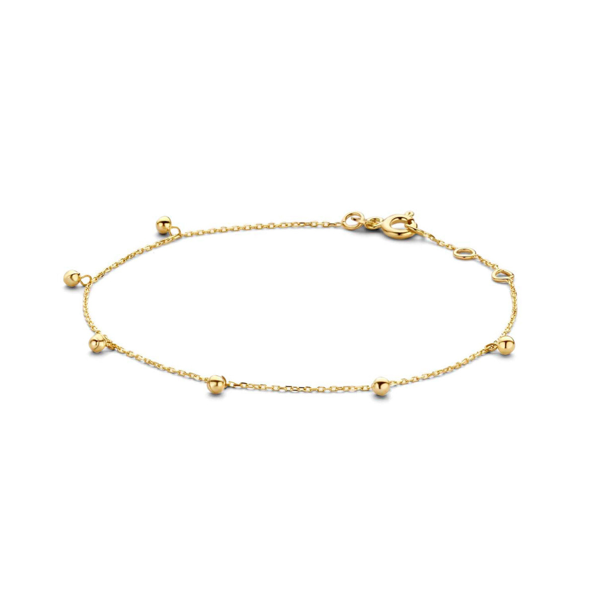 Jackie Gold Bubbles JKB20.057 Armband met bolletjes in 14 karaat geelgoud - Lengte 16-17-18 cm
