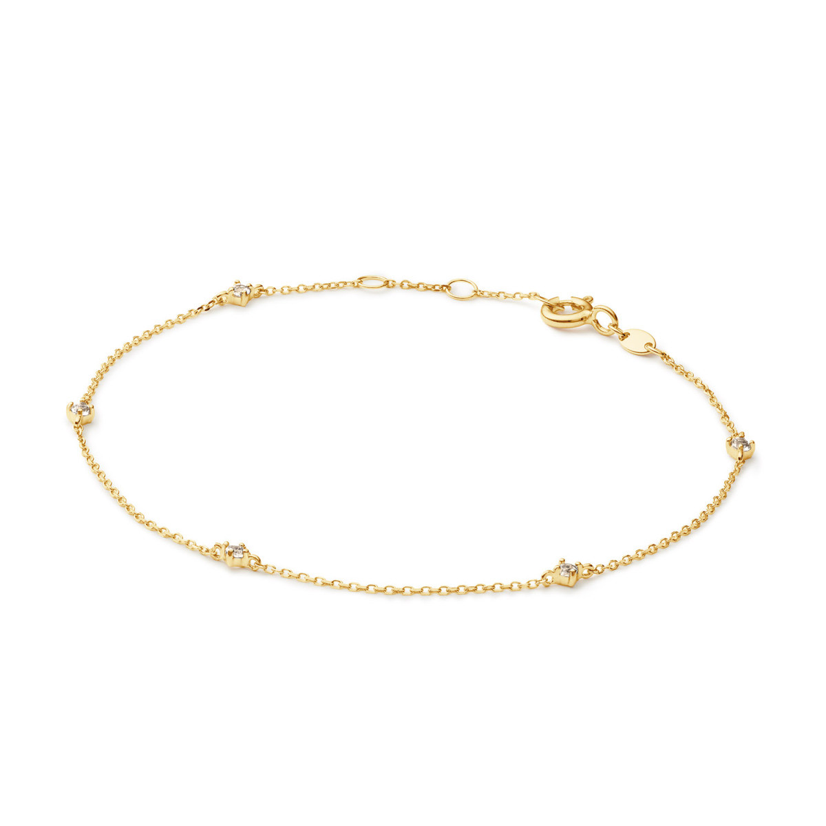 Jackie Gold Celebration JKB25.585 Armband van14-karaat geelgoud met transparante topaas - Lengte 16-17-18 cm
