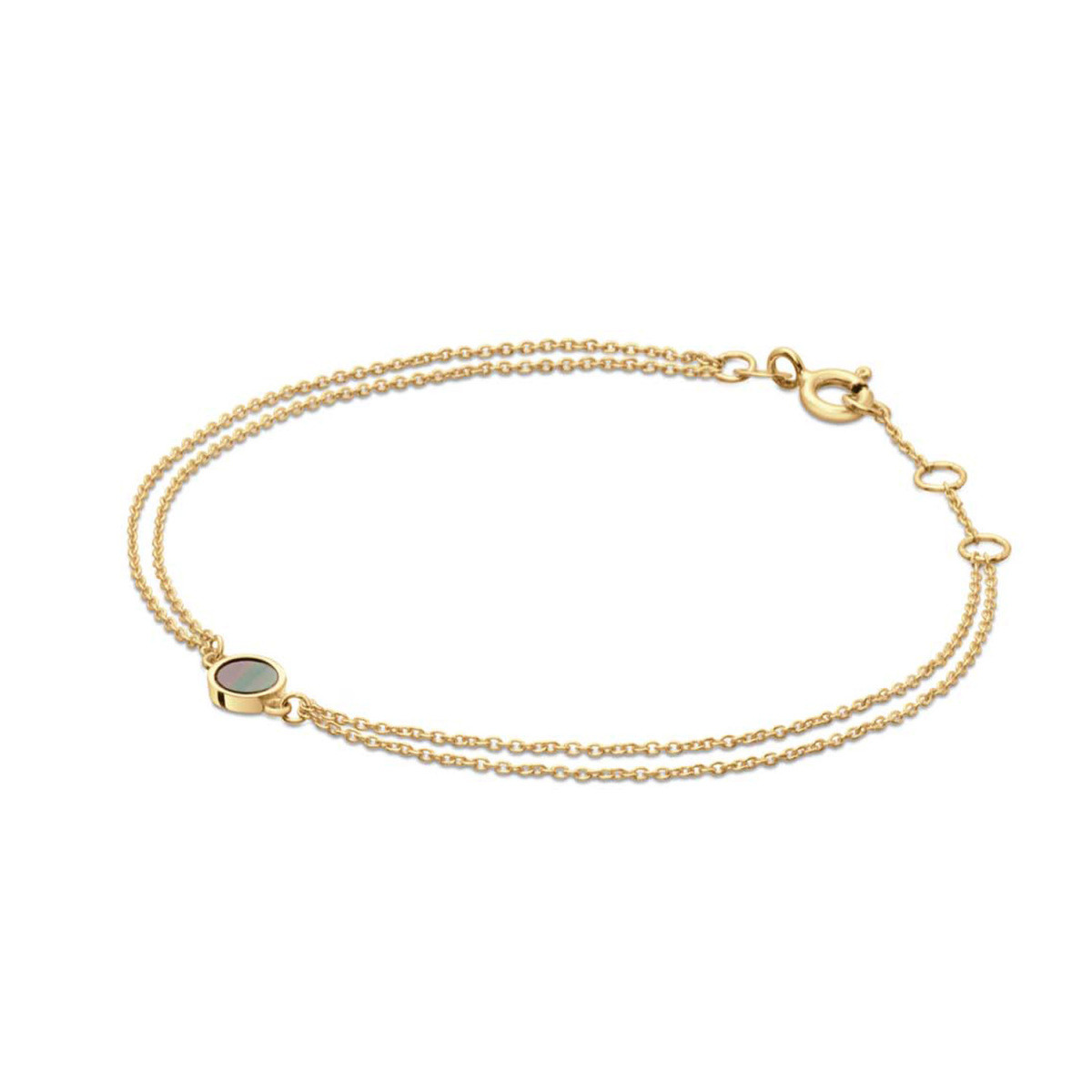 Jackie Gold Giardino Segreto JKB24.463 Armband van14-karaat goud met parelmoer steen - Lengte 16, 17, 18 cm