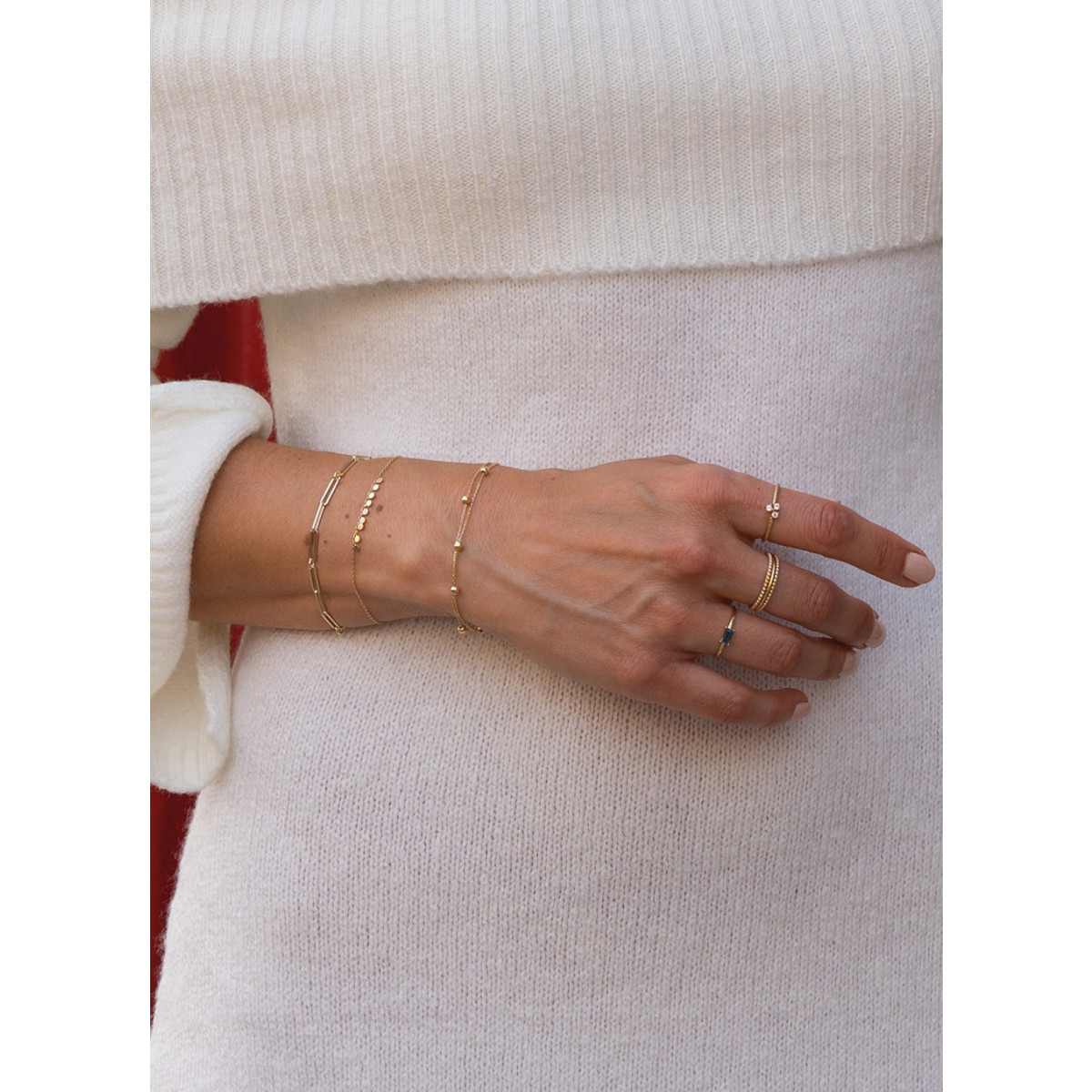 Jackie Gold JKB23.352 14-karaat gouden armband met ronde hangers - Lengte 16-17-18 cm
