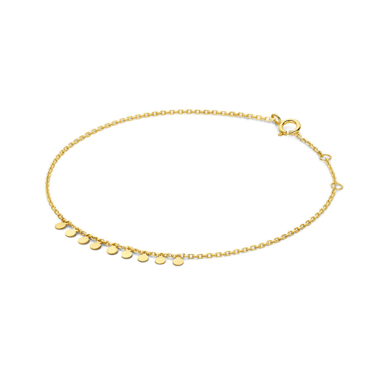 Jackie Gold JKB23.352 14-karaat gouden armband met ronde hangers - Lengte 16-17-18 cm