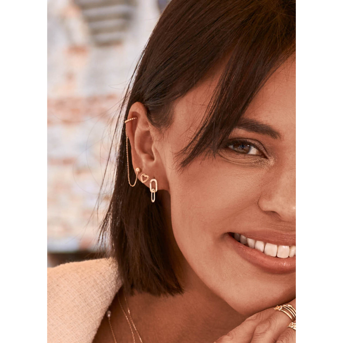 Jackie Gold JKE24.462 14-karaat gouden schakeloorbellen ovaal en glanzend - 17 mm x 5 mm