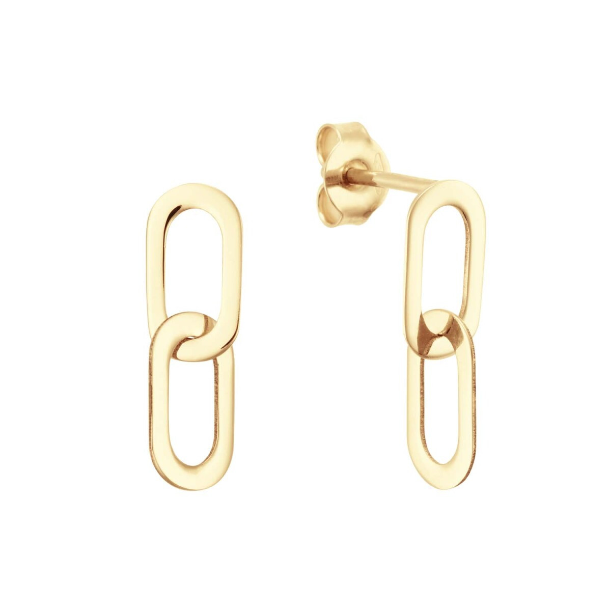Jackie Gold JKE24.462 14-karaat gouden schakeloorbellen ovaal en glanzend - 17 mm x 5 mm
