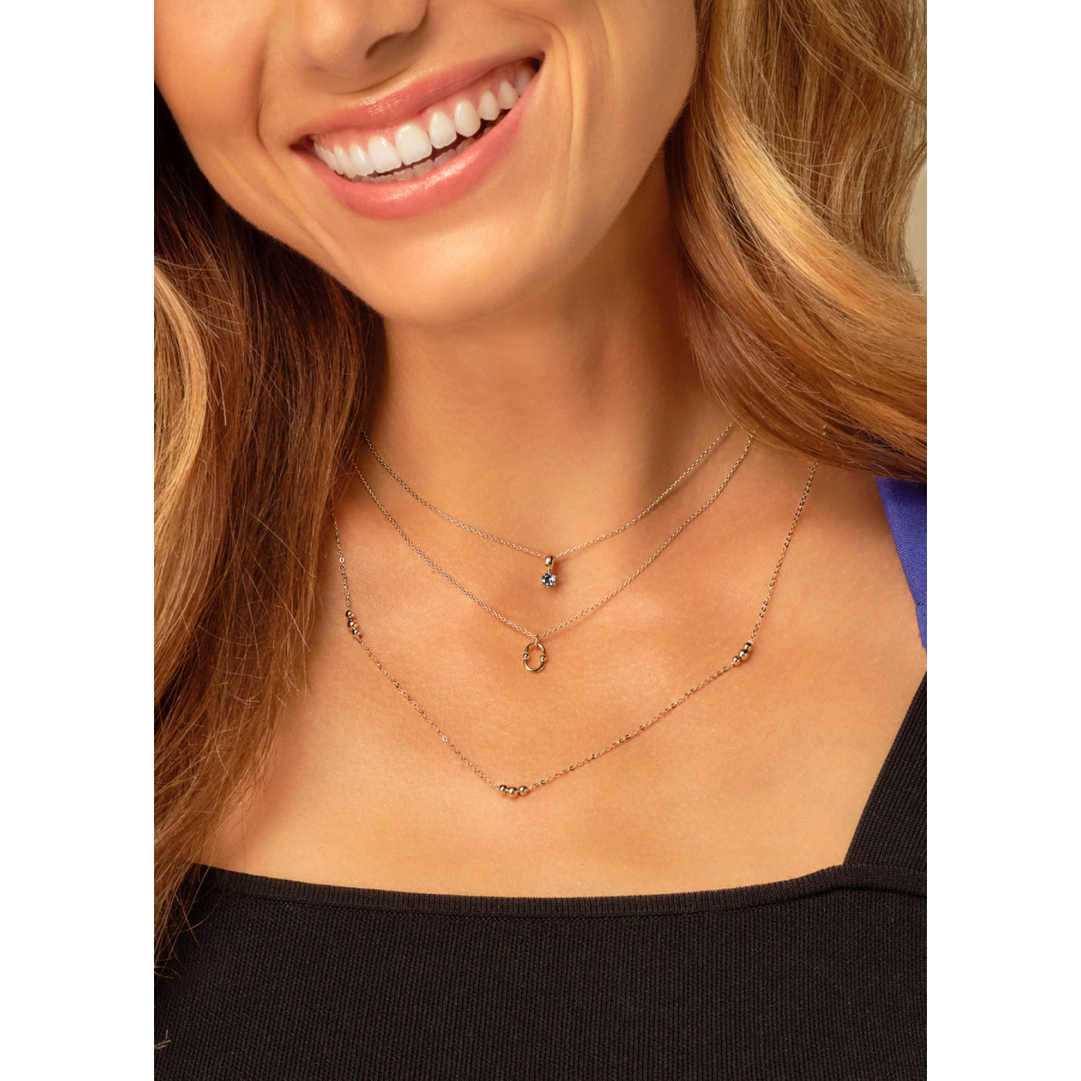 Jackie Gold JKN20.022 14-karaat gouden ketting met bolletjes 1 mm breed - Lengte 60 cm