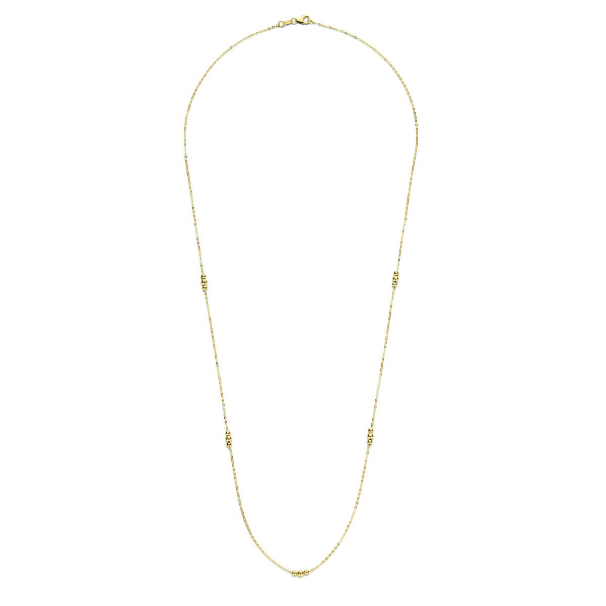 Jackie Gold JKN20.022 14-karaat gouden ketting met bolletjes 1 mm breed - Lengte 60 cm