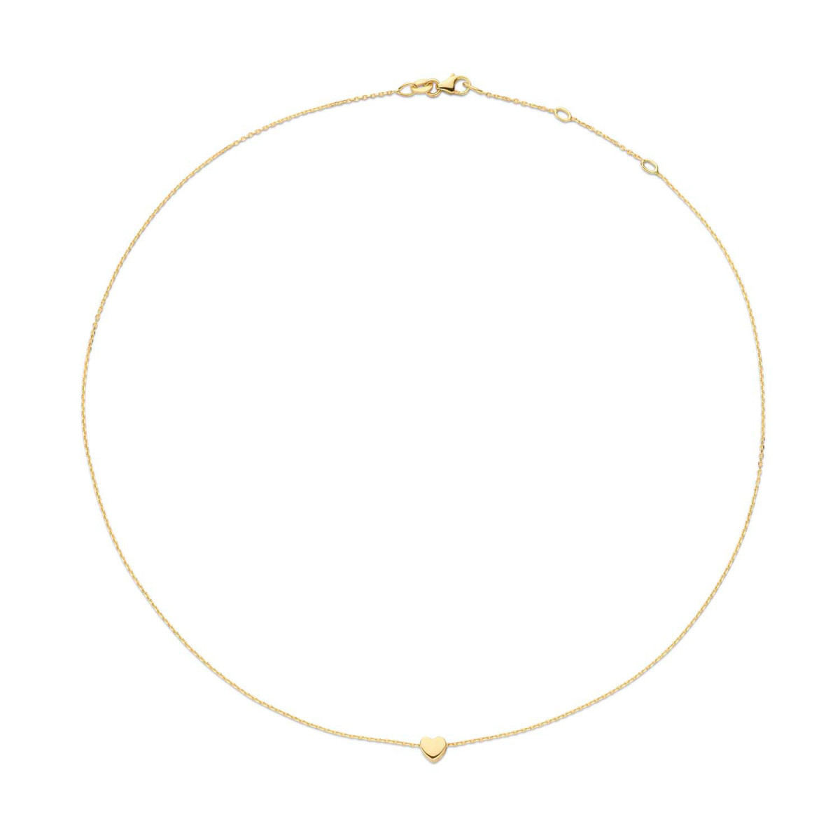 Jackie Gold JKN20.047 14-karaat gouden ketting met hartje van 1 mm - Lengte 40-42-45 cm