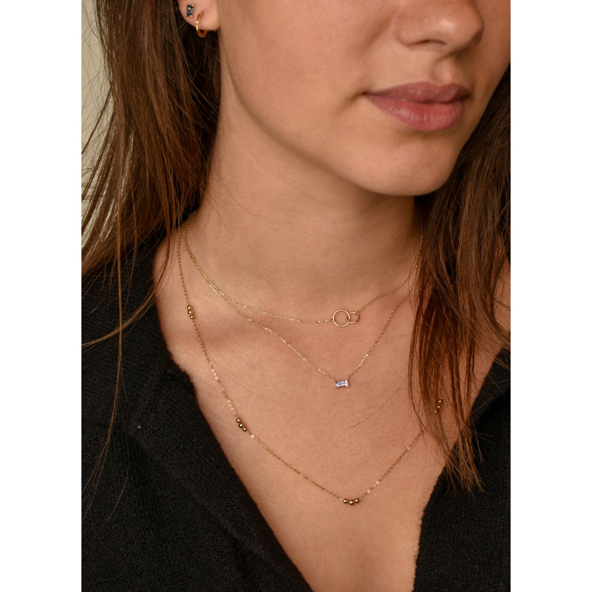 Jackie Gold JKN20.048 14-karaat gouden ketting met infinity hanger - Lengte 40-42.5-45 cm