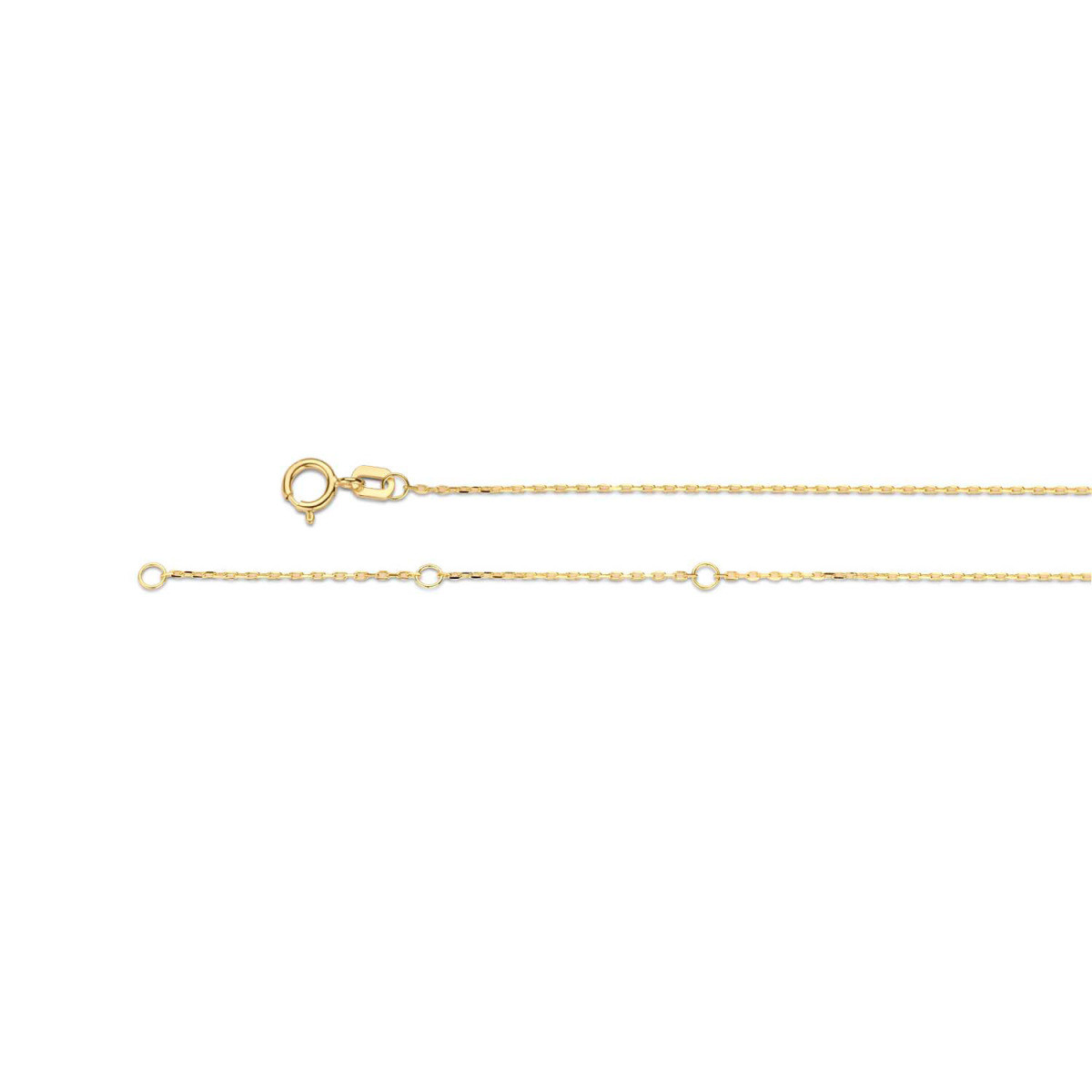 Jackie Gold JKN20.051 14-karaat gouden collier met ronde hanger - Lengte 40-42.5-45 cm